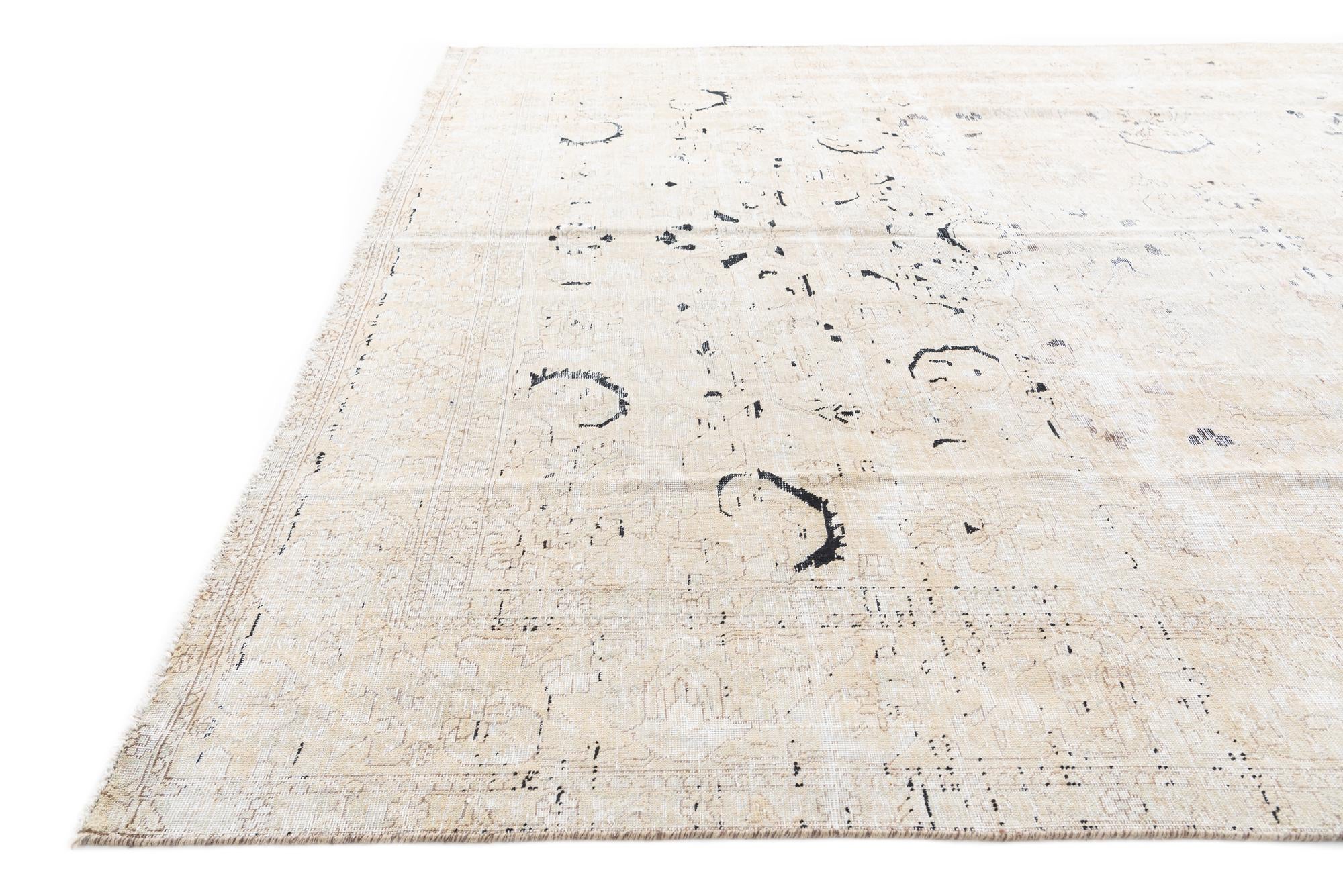 10' x 12' 6 Hand Knotted Ultra Vintage Persian Wool Rug