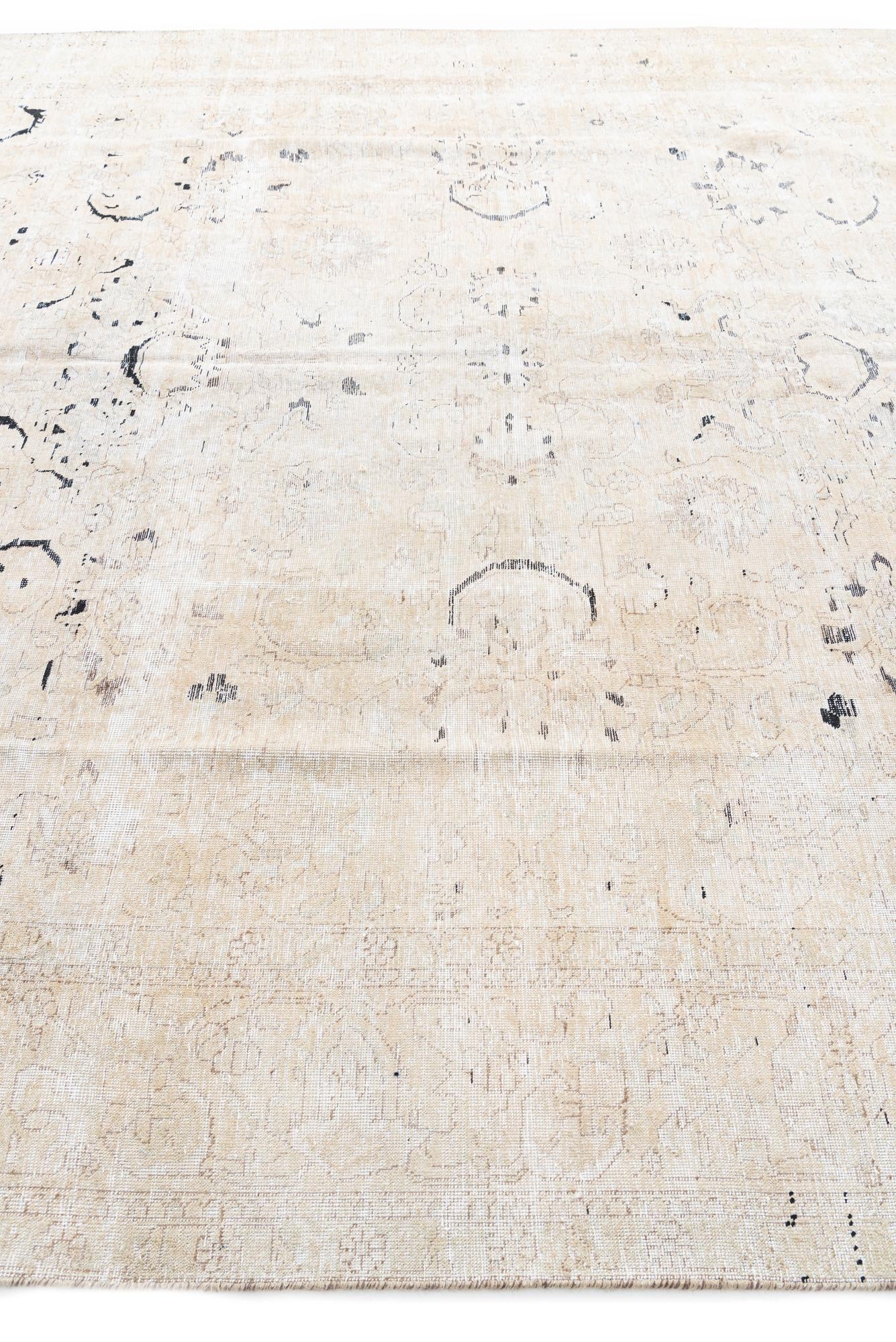10' x 12' 6 Hand Knotted Ultra Vintage Persian Wool Rug