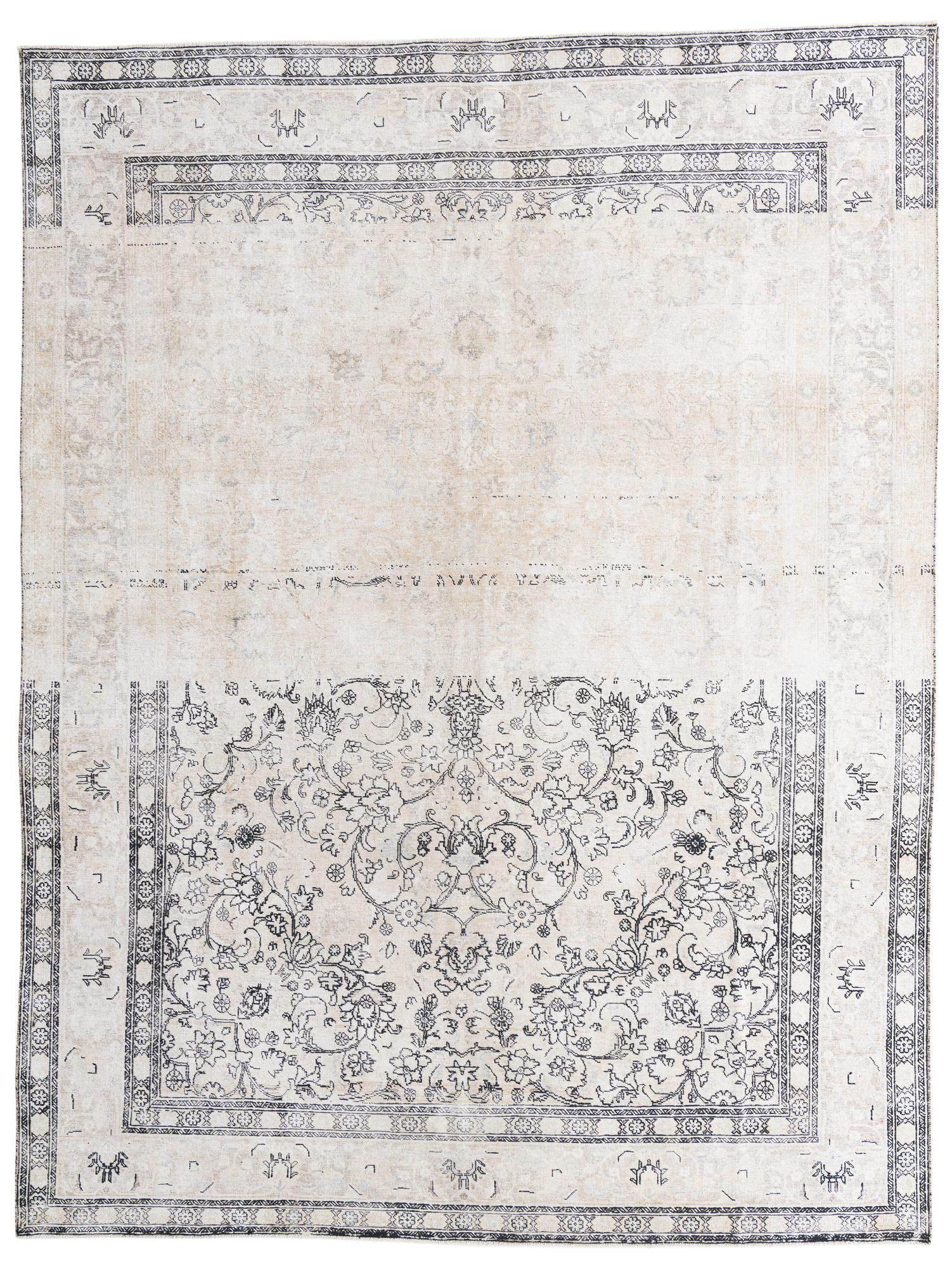 10' x 13' 1 Hand Knotted Ultra Vintage Persian Wool Rug