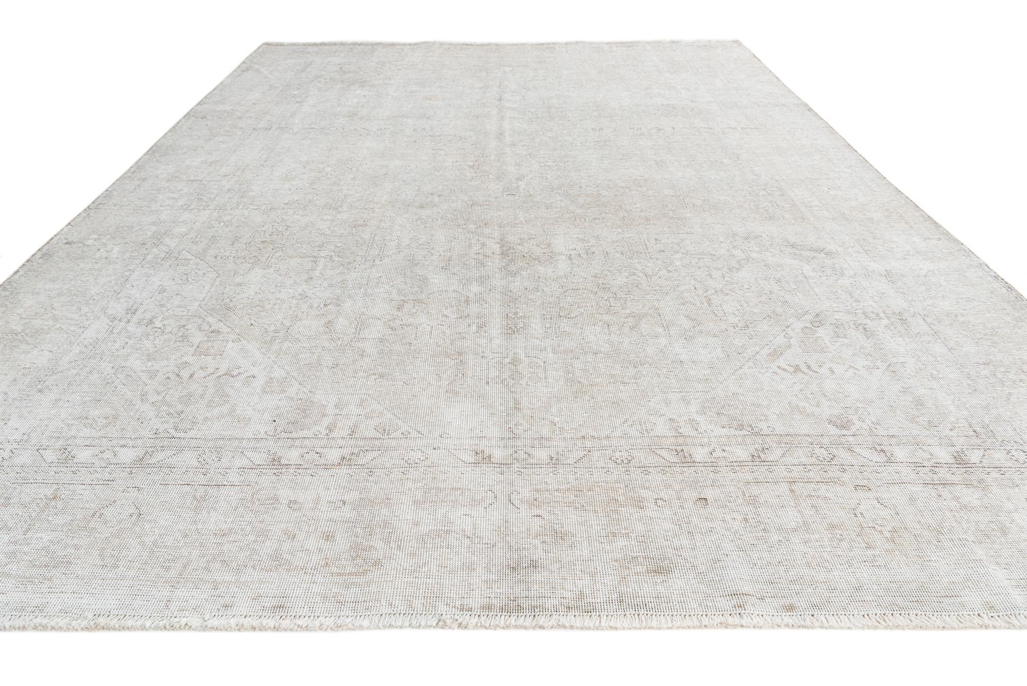 9' x 11' 10 Hand Knotted Ultra Vintage Persian Wool Rug