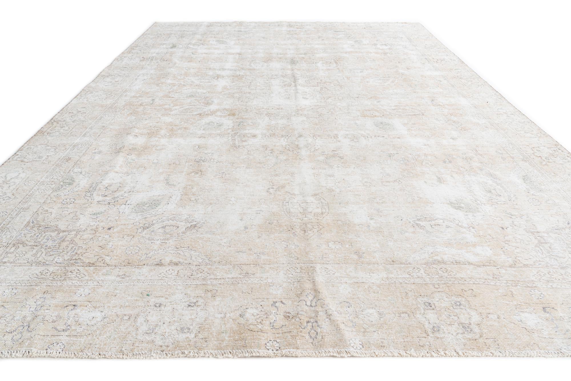 8' 10 x 12' 8 Hand Knotted Ultra Vintage Persian Wool Rug