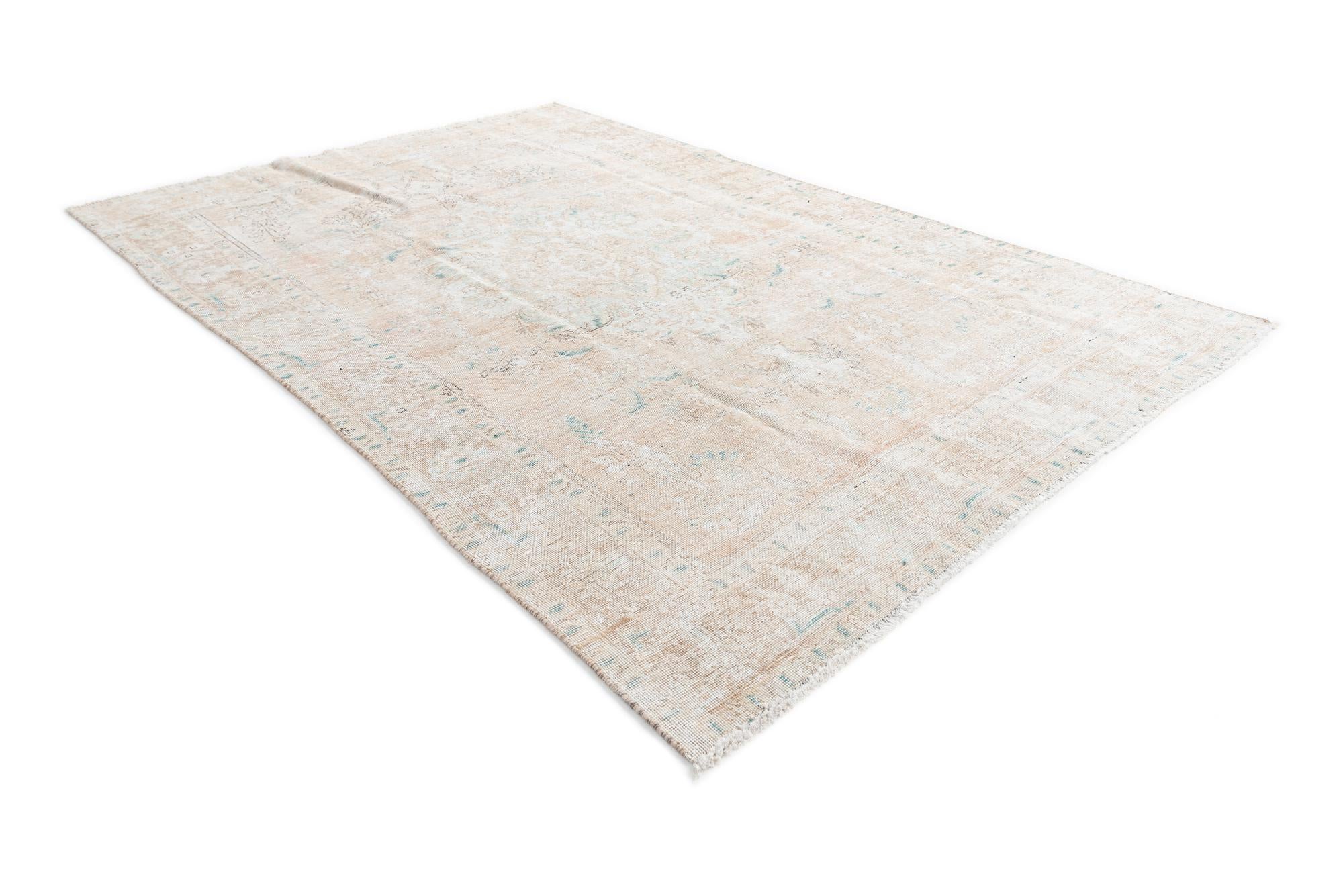 6' 3 x 9' 8 Hand Knotted Ultra Vintage Persian Wool Rug