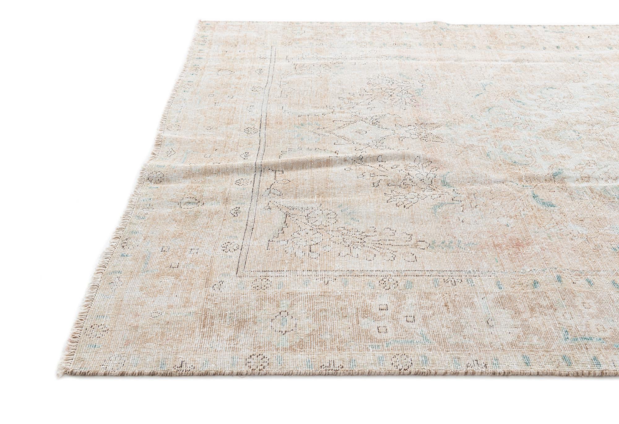 6' 3 x 9' 8 Hand Knotted Ultra Vintage Persian Wool Rug