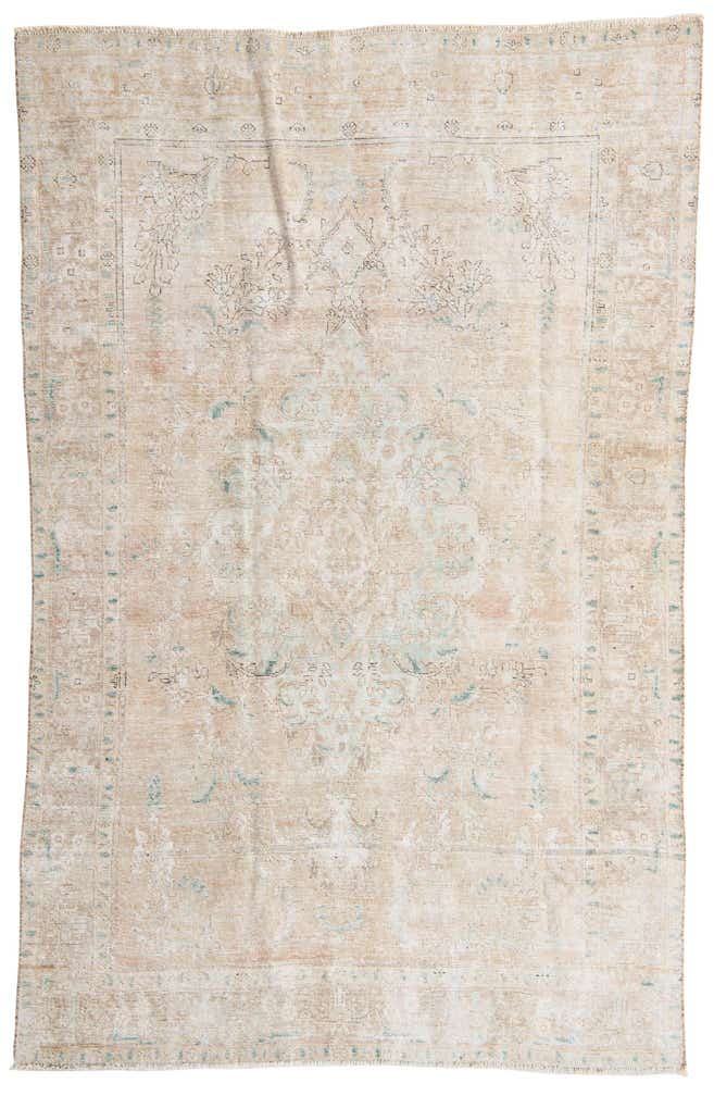 6' 3 x 9' 8 Hand Knotted Ultra Vintage Persian Wool Rug