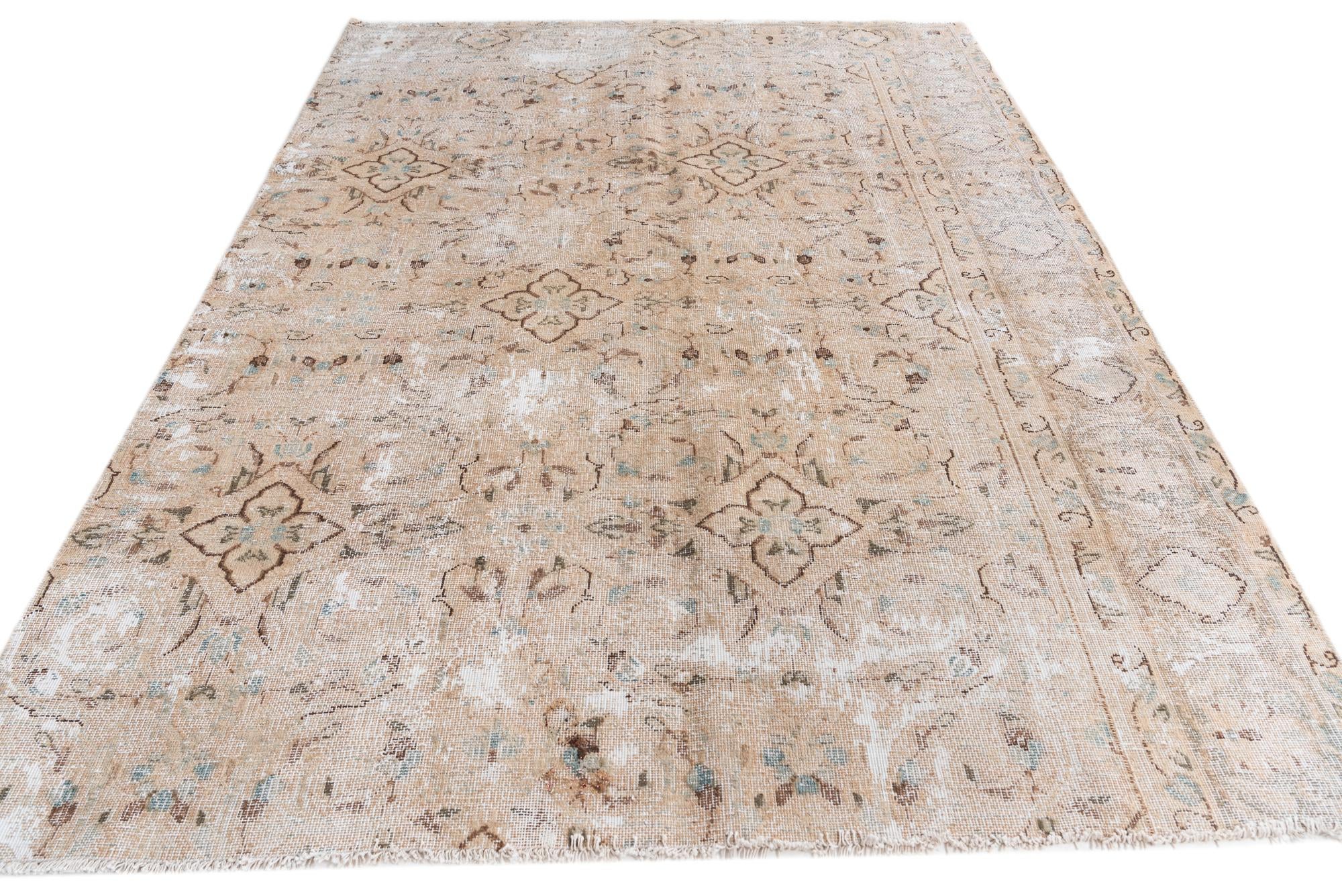 6' 4 x 9' Hand Knotted Ultra Vintage Persian Wool Rug