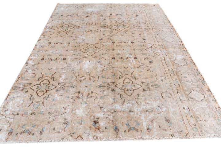 6' 4 x 9' Hand Knotted Ultra Vintage Persian Wool Rug