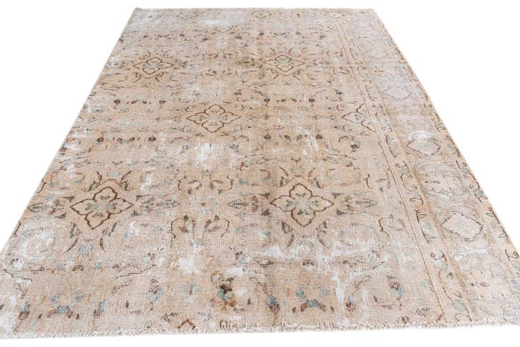 Detail image of 6' 4 x 9' Hand Knotted Ultra Vintage Persian Wool Rug