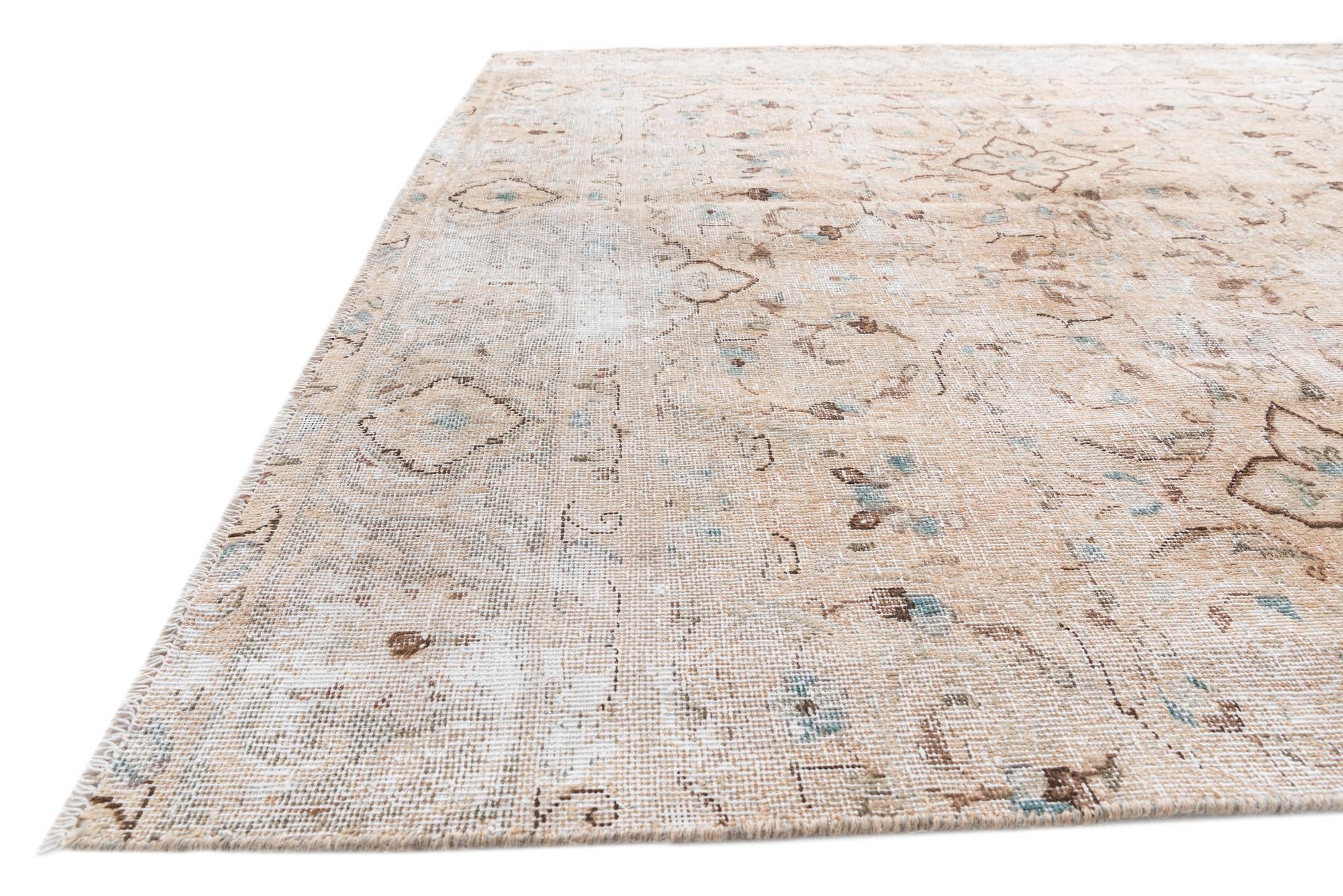 6' 4 x 9' Hand Knotted Ultra Vintage Persian Wool Rug