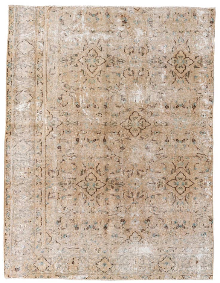 Detail image of 6' 4 x 9' Hand Knotted Ultra Vintage Persian Wool Rug
