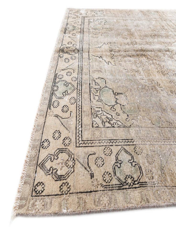 Detail image of 6' 1 x 9' 1  Hand Knotted Ultra Vintage Persian Wool Rug