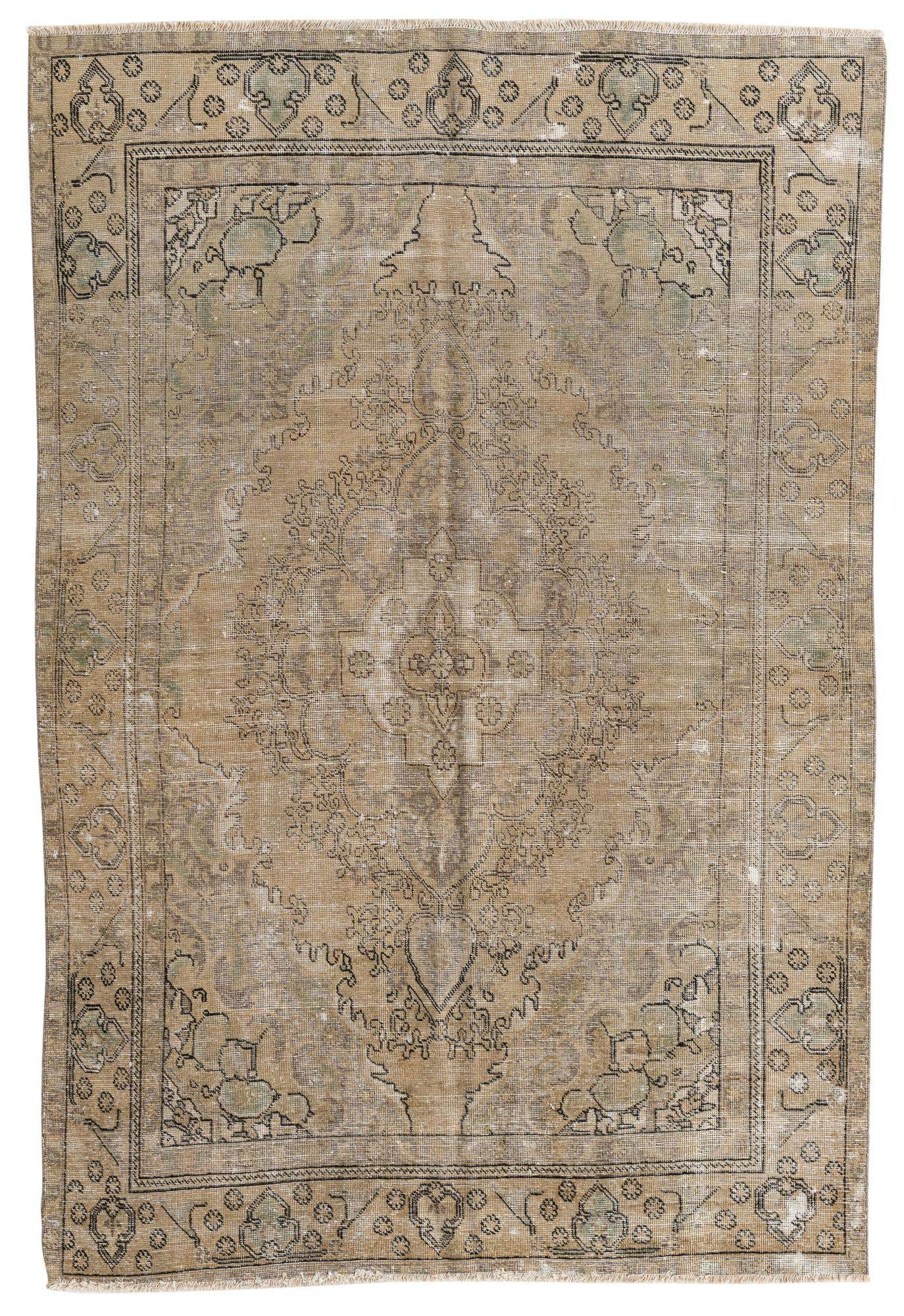 6' 1 x 9' 1 Hand Knotted Ultra Vintage Persian Wool Rug