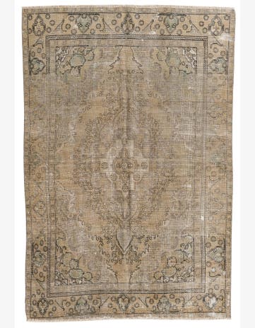 6' 1 x 9' 1 Hand Knotted Ultra Vintage Persian Wool Rug