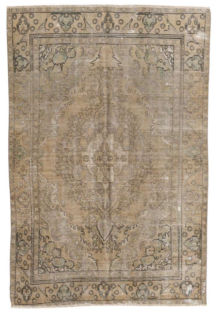 6' 1 x 9' 1 Hand Knotted Ultra Vintage Persian Wool Rug