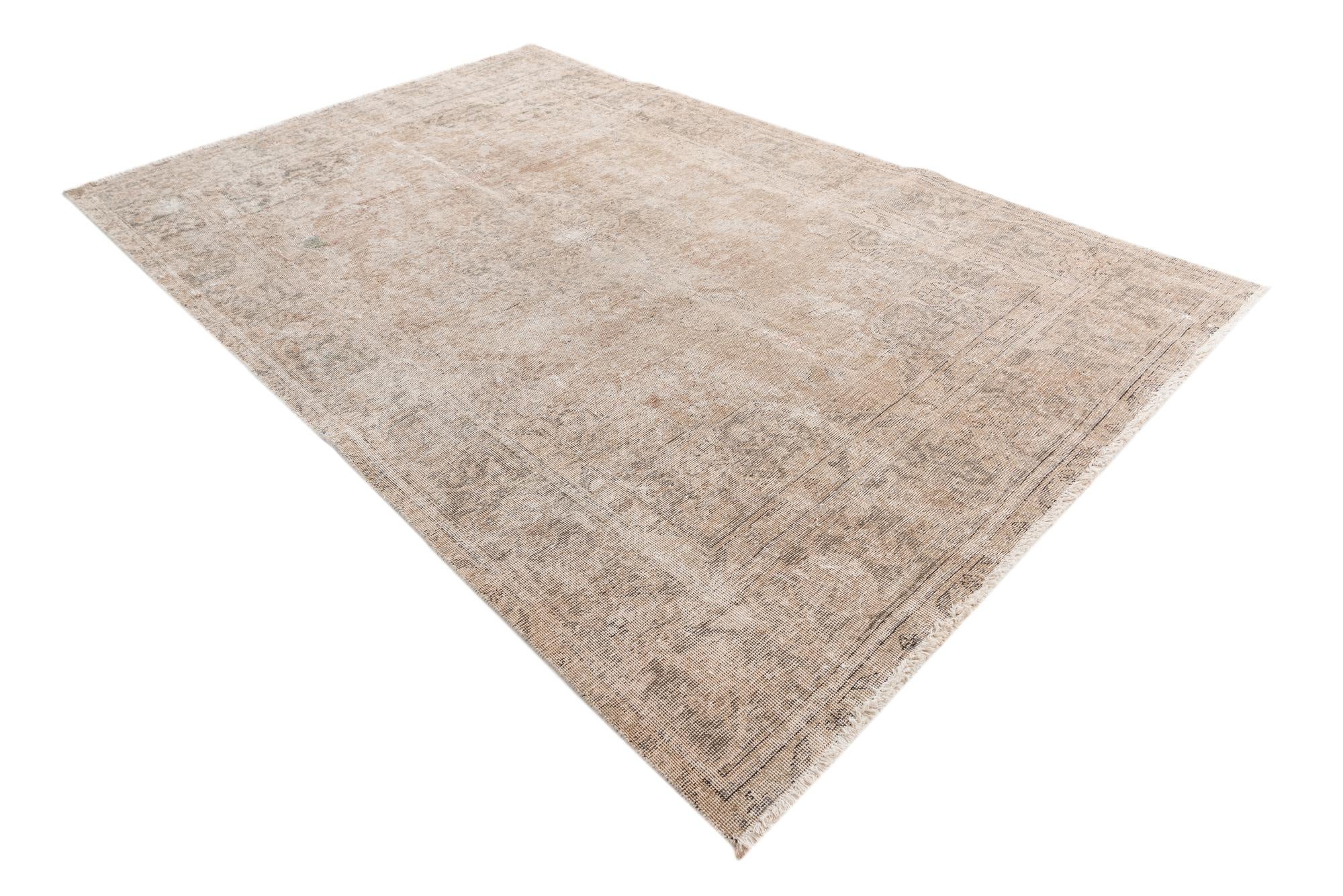 6' 3 x 9' 6 Hand Knotted Ultra Vintage Persian Wool Rug