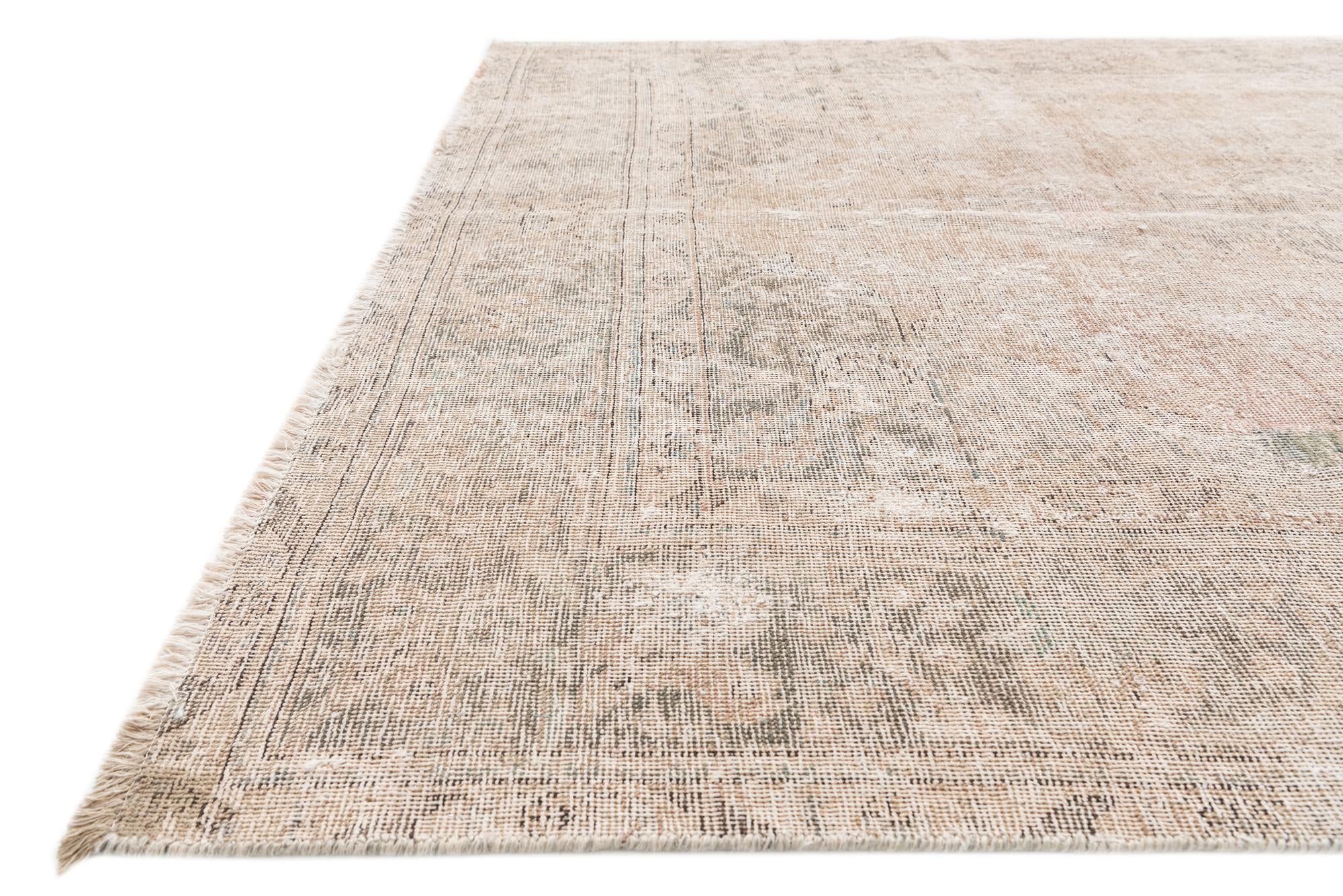 6' 3 x 9' 6 Hand Knotted Ultra Vintage Persian Wool Rug