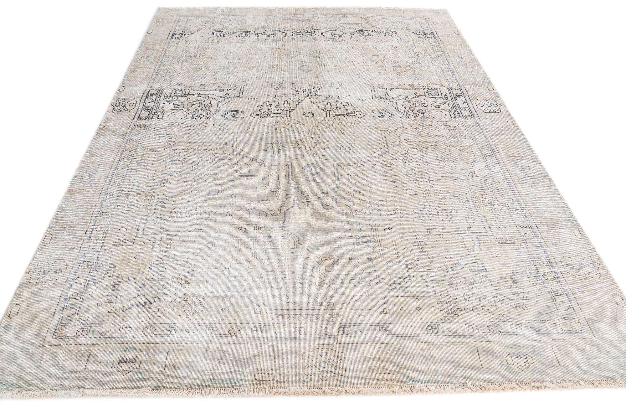 6' 1 x 8' 10 Hand Knotted Ultra Vintage Persian Wool Rug