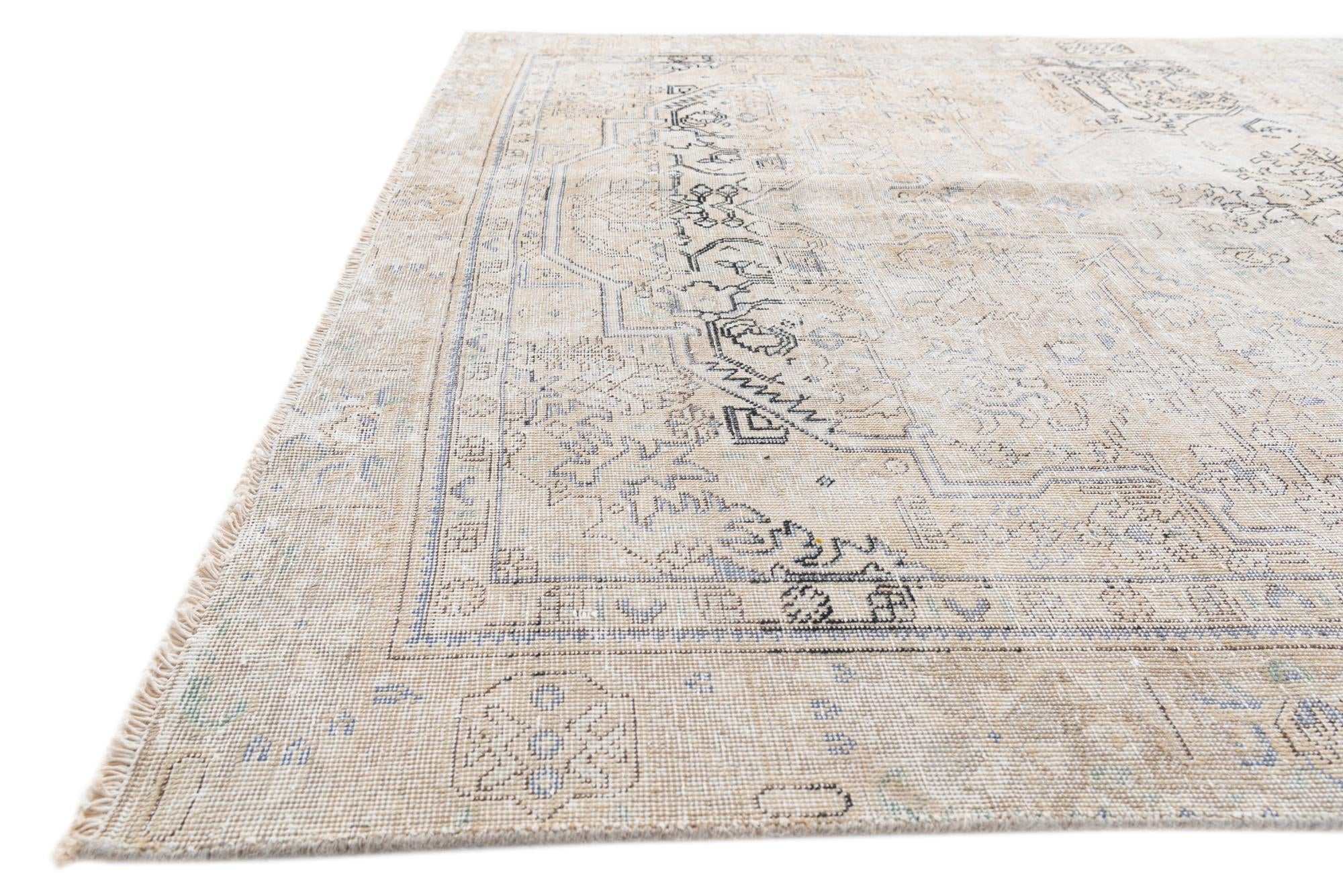 6' 1 x 8' 10 Hand Knotted Ultra Vintage Persian Wool Rug