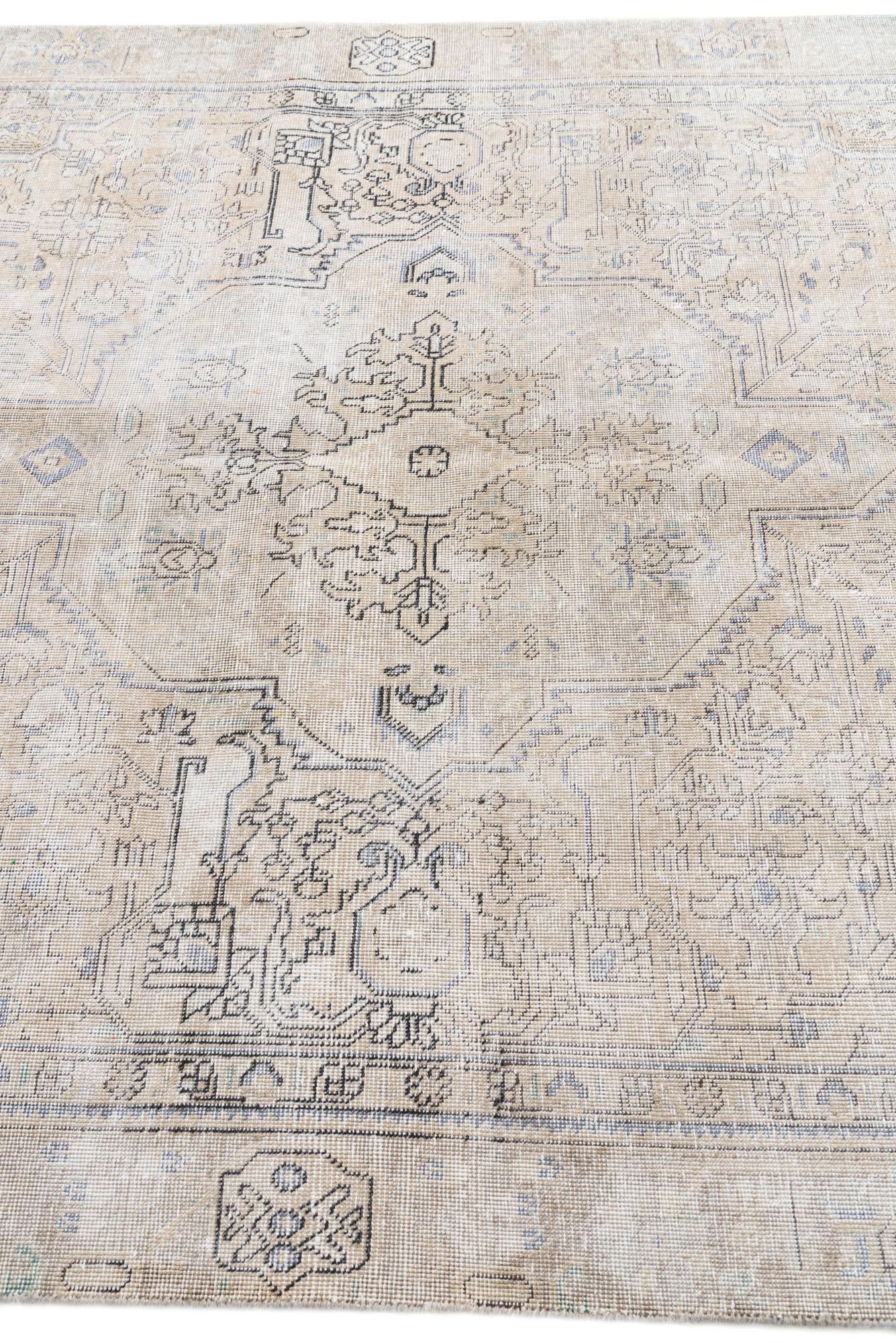 6' 1 x 8' 10 Hand Knotted Ultra Vintage Persian Wool Rug