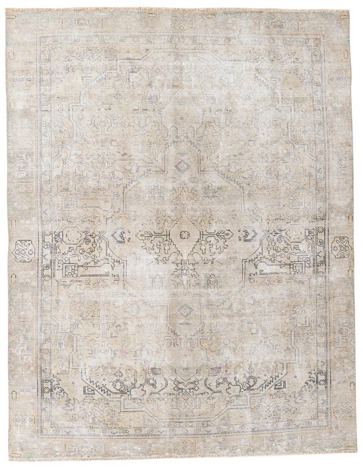 Detail image of 6' 1 x 8' 10 Hand Knotted Ultra Vintage Persian Wool Rug