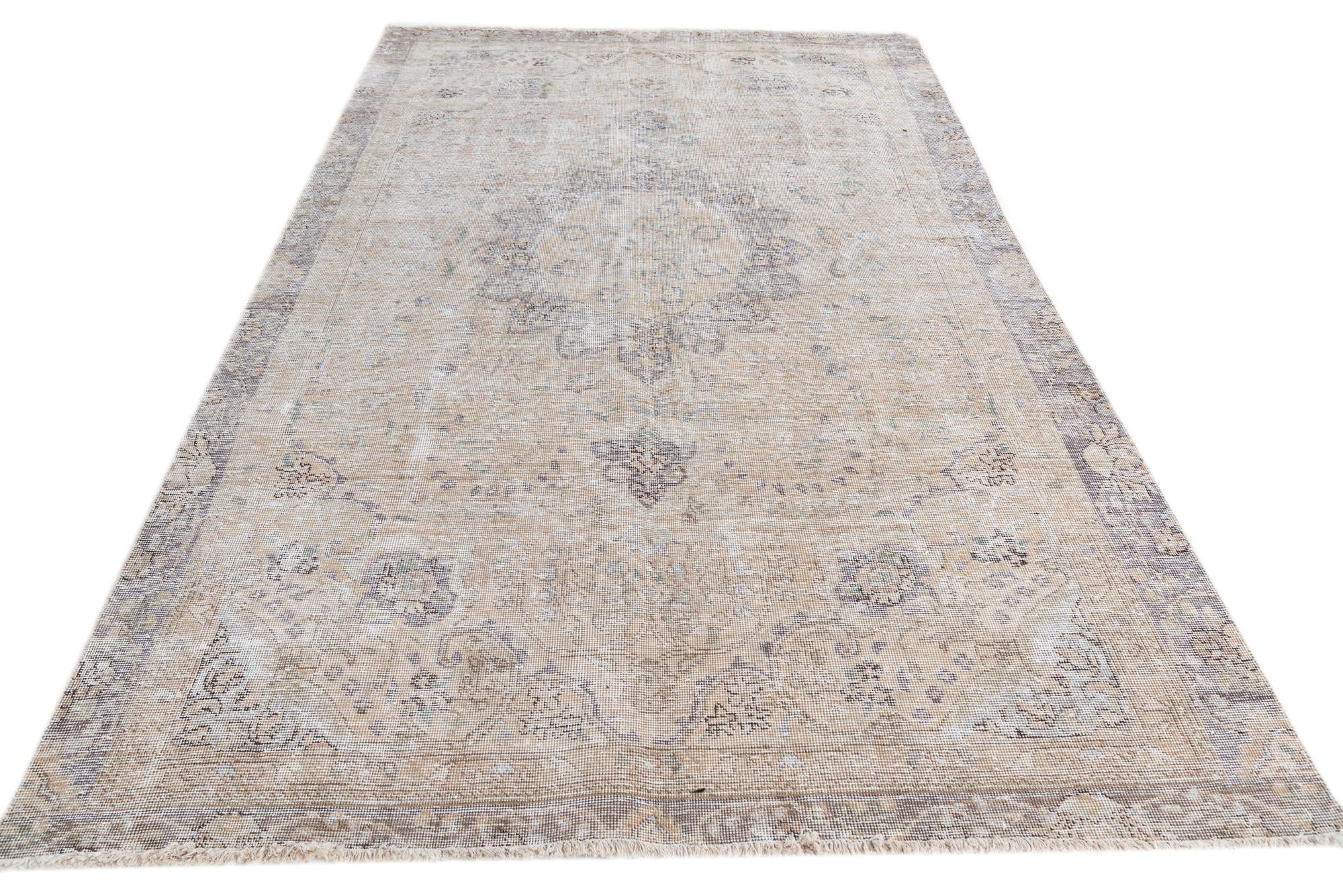 5' 6 x 9' Hand Knotted Ultra Vintage Persian Wool Rug