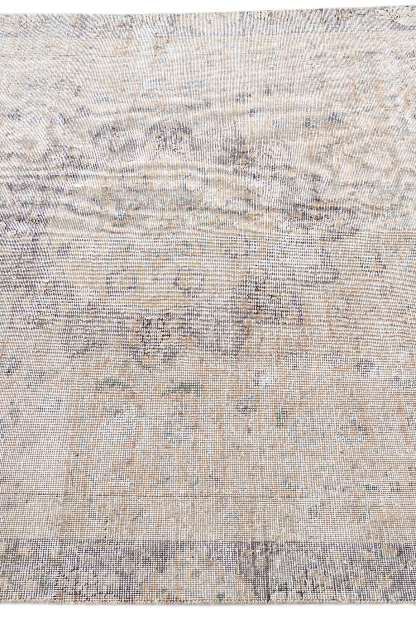 5' 6 x 9' Hand Knotted Ultra Vintage Persian Wool Rug