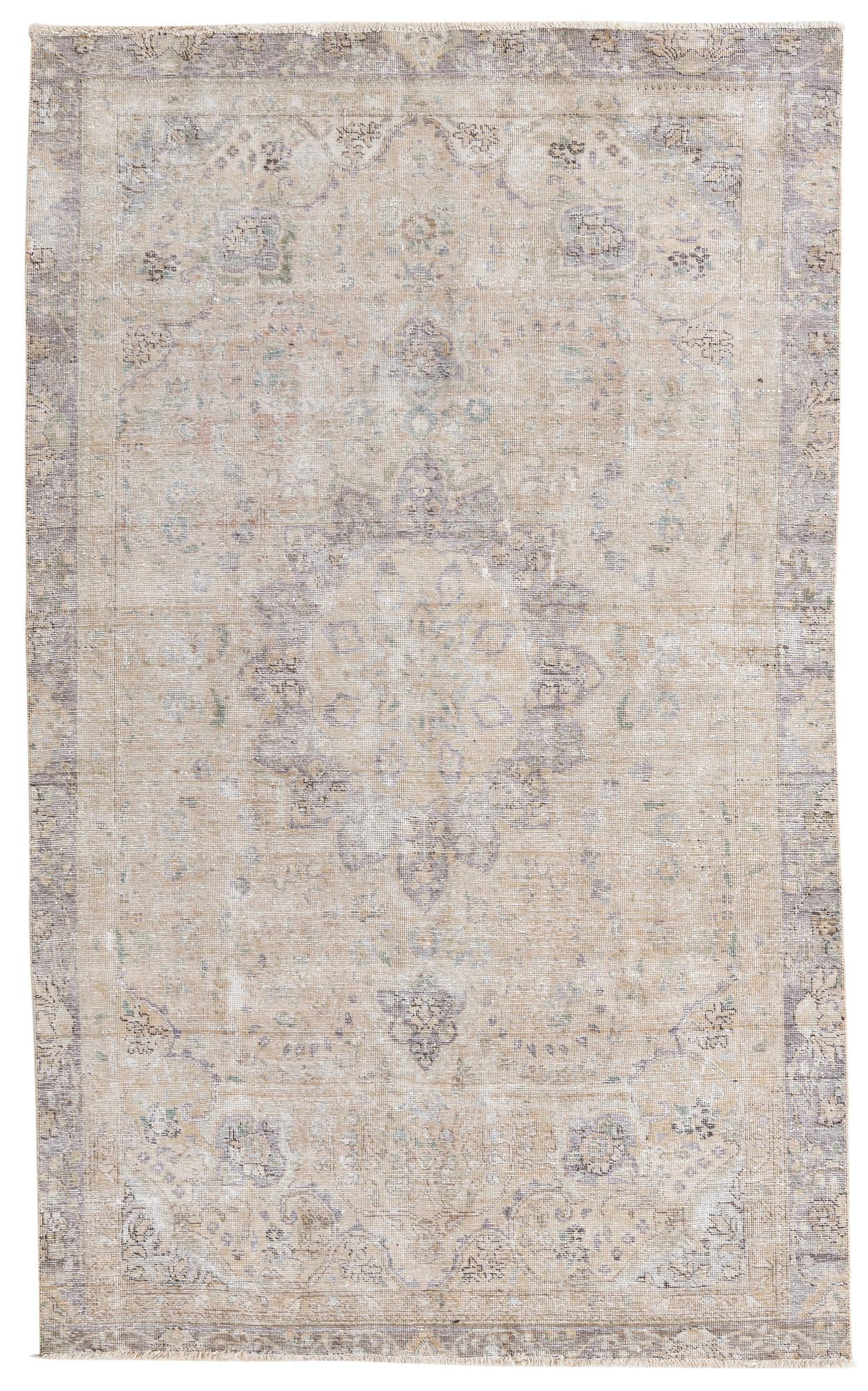 5' 6 x 9' Hand Knotted Ultra Vintage Persian Wool Rug