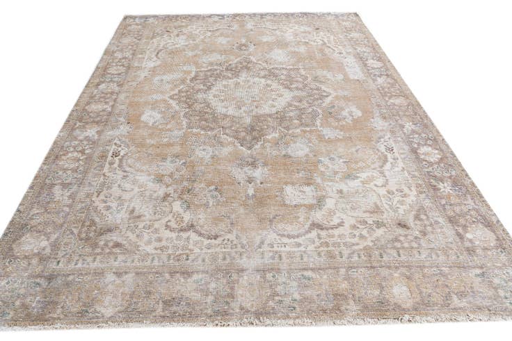 Detail image of 6' 8 x 9' 5 Hand Knotted Ultra Vintage Persian Wool Rug