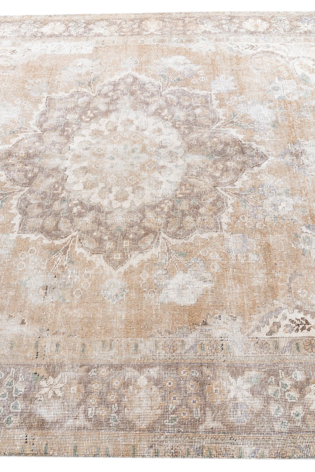 6' 8 x 9' 5 Hand Knotted Ultra Vintage Persian Wool Rug