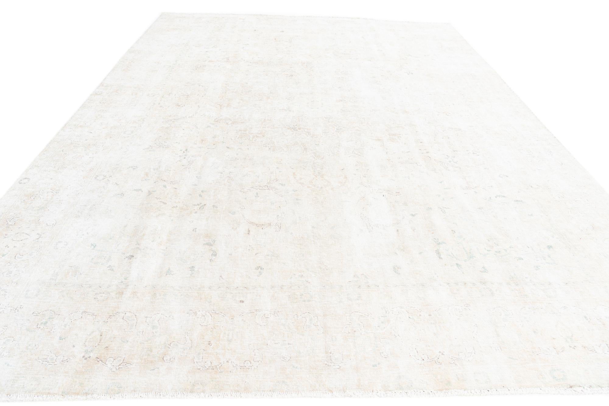 9' 4 x 12' 5 Hand Knotted Ultra Vintage Persian Wool Rug