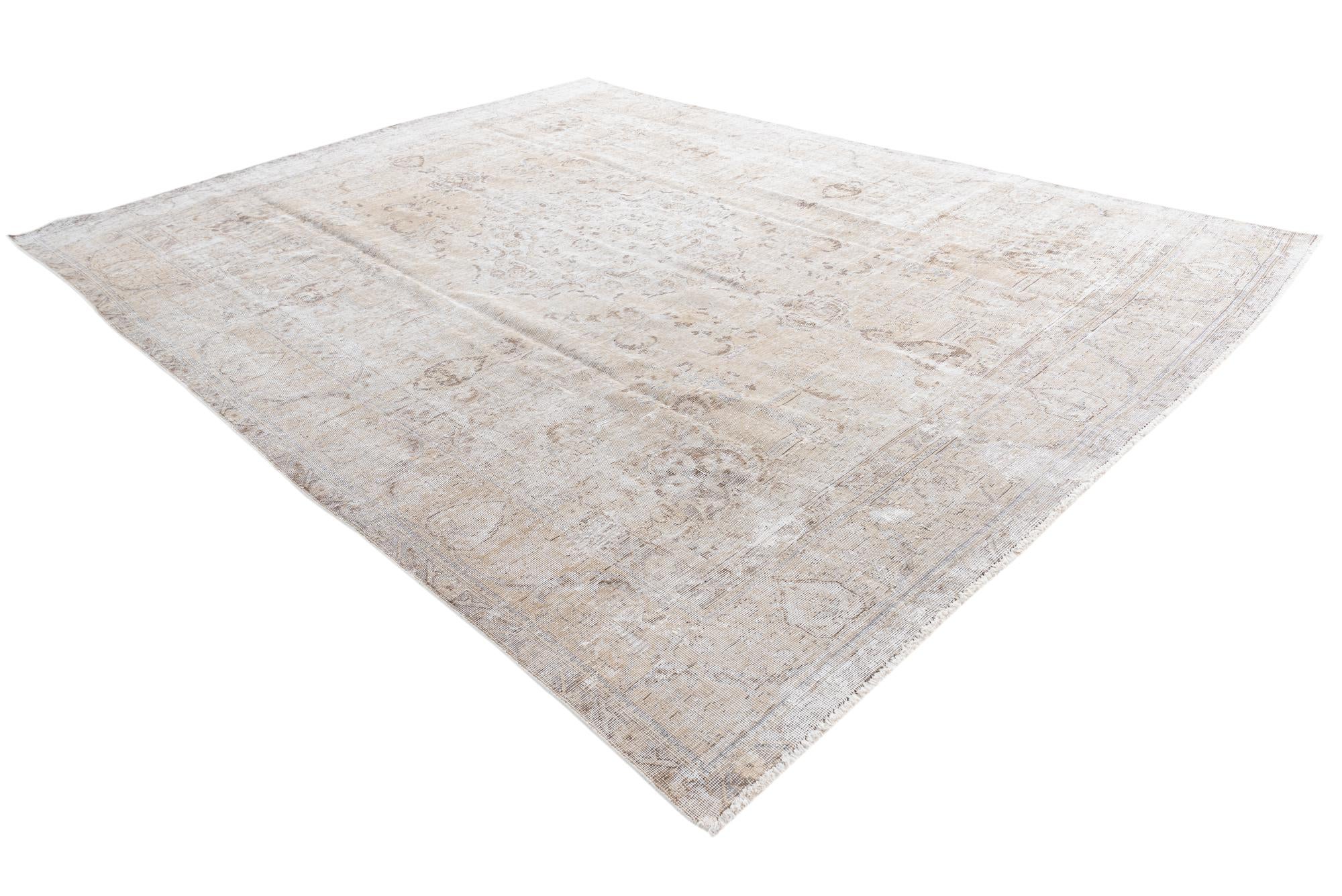 9' 5 x 12' 9 Hand Knotted Ultra Vintage Persian Wool Rug