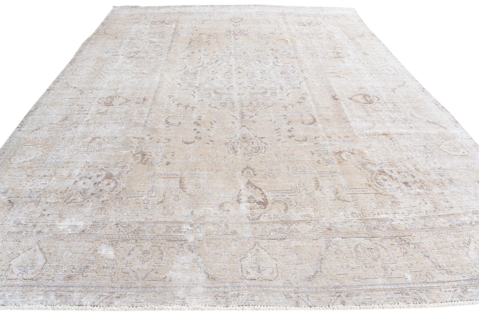 9' 5 x 12' 9 Hand Knotted Ultra Vintage Persian Wool Rug
