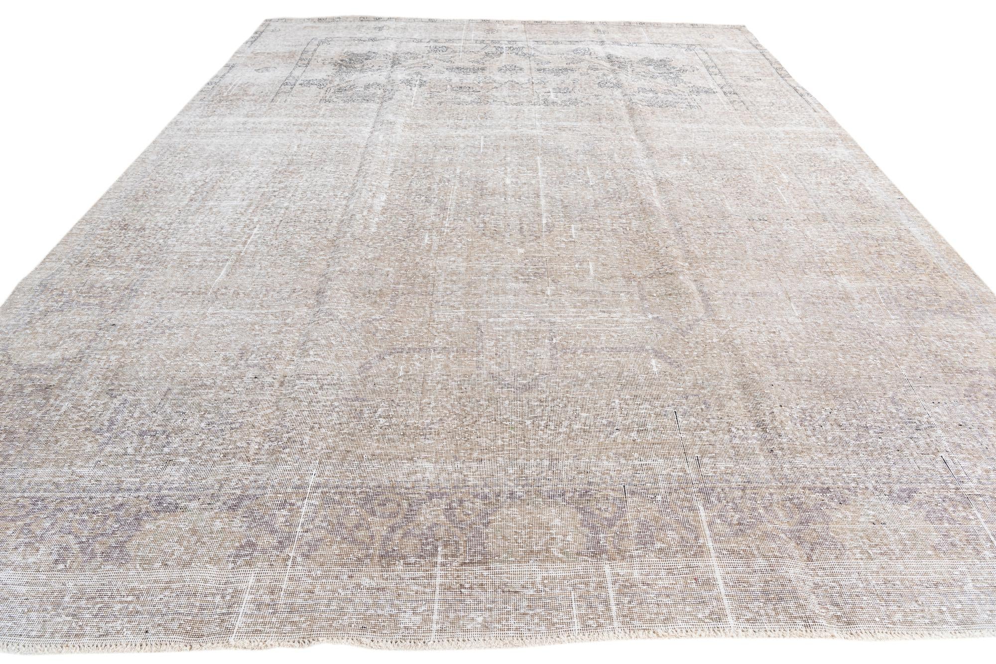 9' 7 x 12' 5 Hand Knotted Ultra Vintage Persian Wool Rug