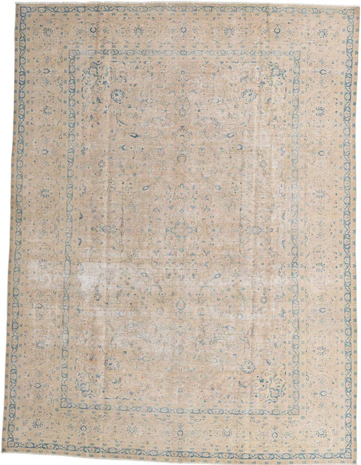 Detail image of 8' 10 x 12' 8 Hand Knotted Ultra Vintage Persian Wool Rug