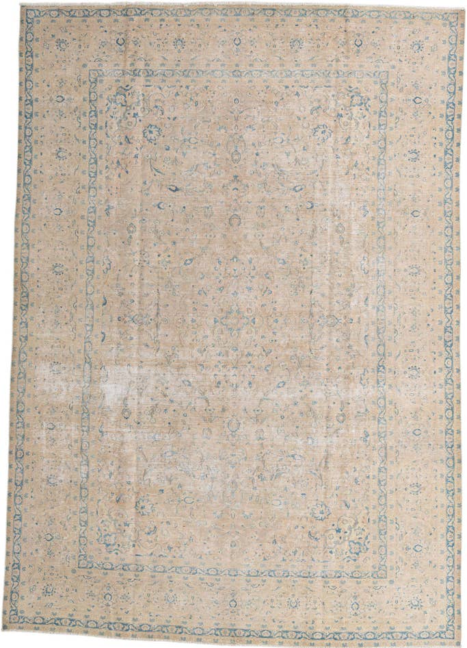 Detail image of 8' 10 x 12' 8 Hand Knotted Ultra Vintage Persian Wool Rug