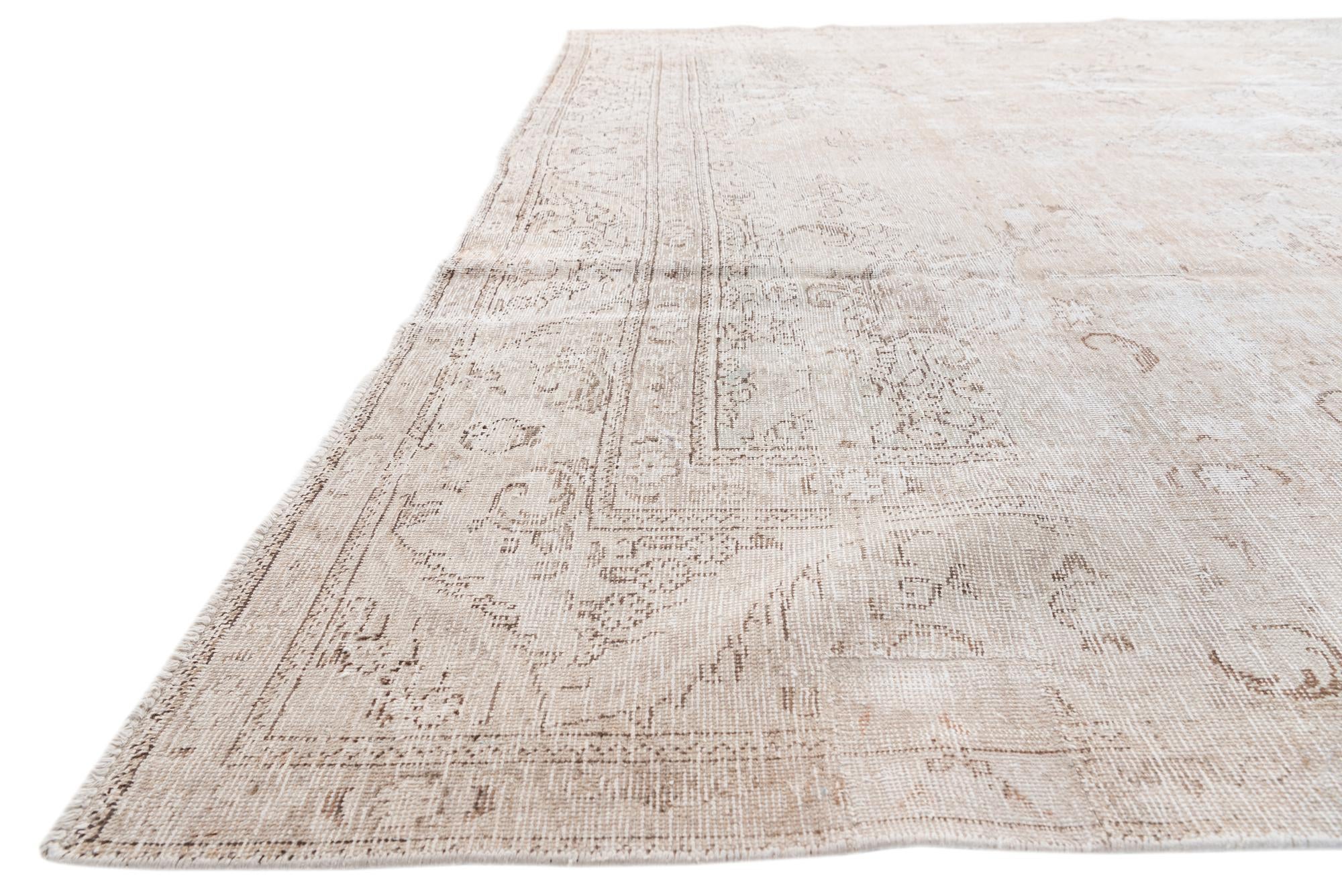 9' 6 x 12' 8 Hand Knotted Ultra Vintage Persian Wool Rug
