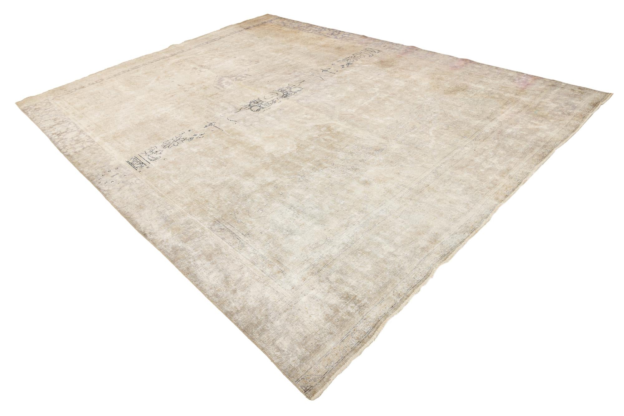 9' x 11' 10 Hand Knotted Ultra Vintage Persian Wool Rug