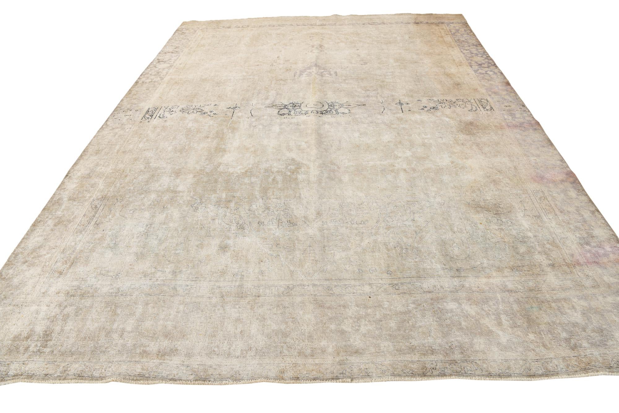 9' x 11' 10 Hand Knotted Ultra Vintage Persian Wool Rug
