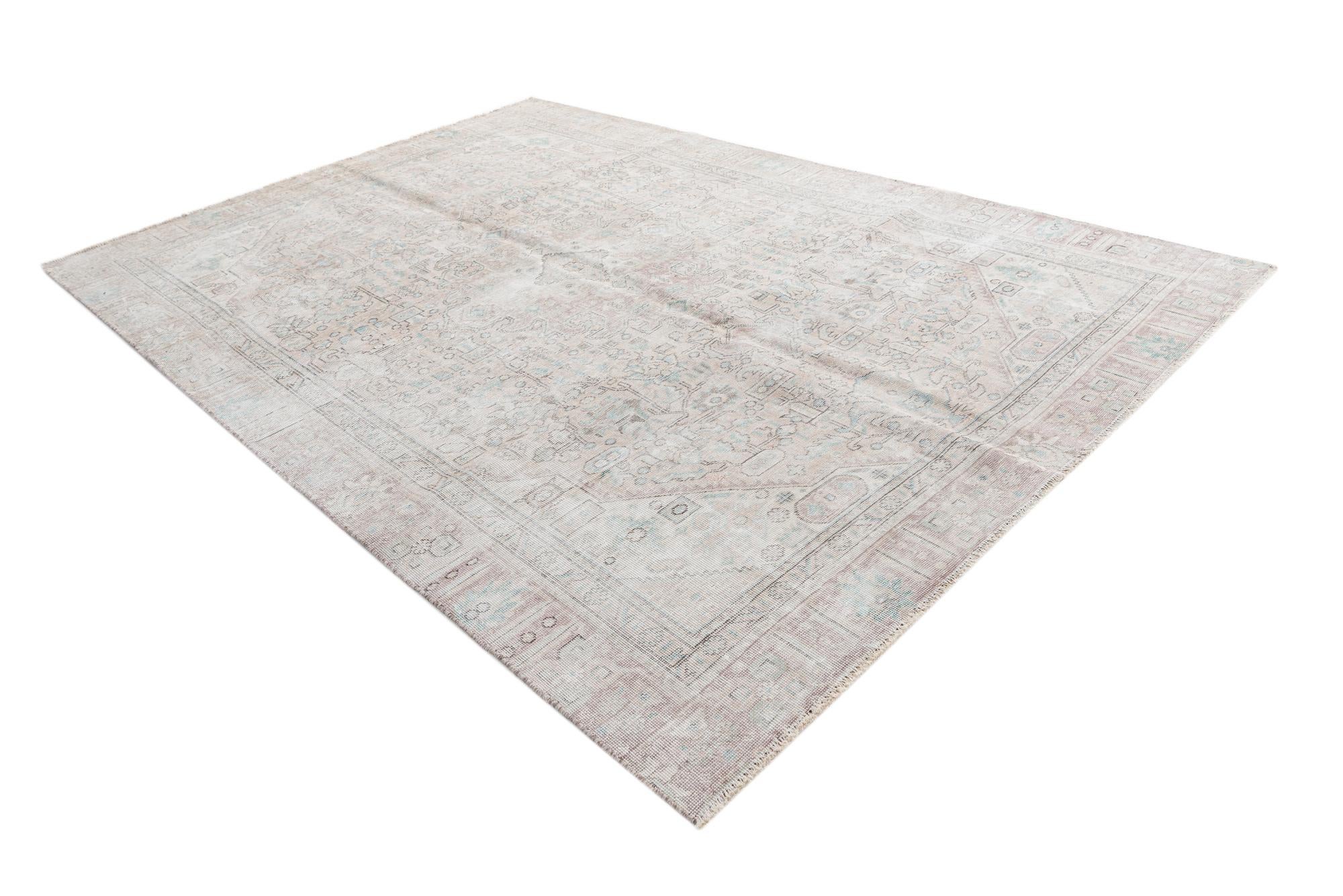 7' 3 x 10' 6 Hand Knotted Ultra Vintage Persian Wool Rug