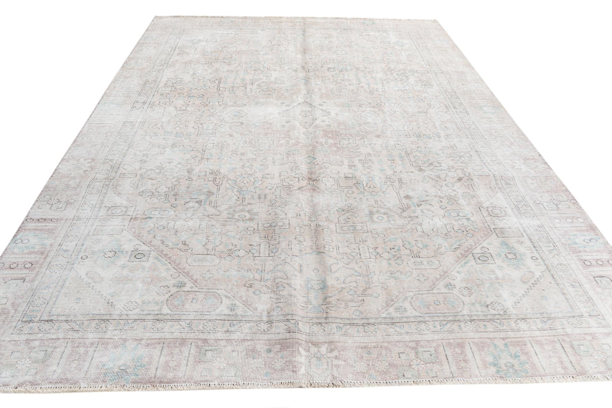 7' 3 x 10' 6 Hand Knotted Ultra Vintage Persian Wool Rug