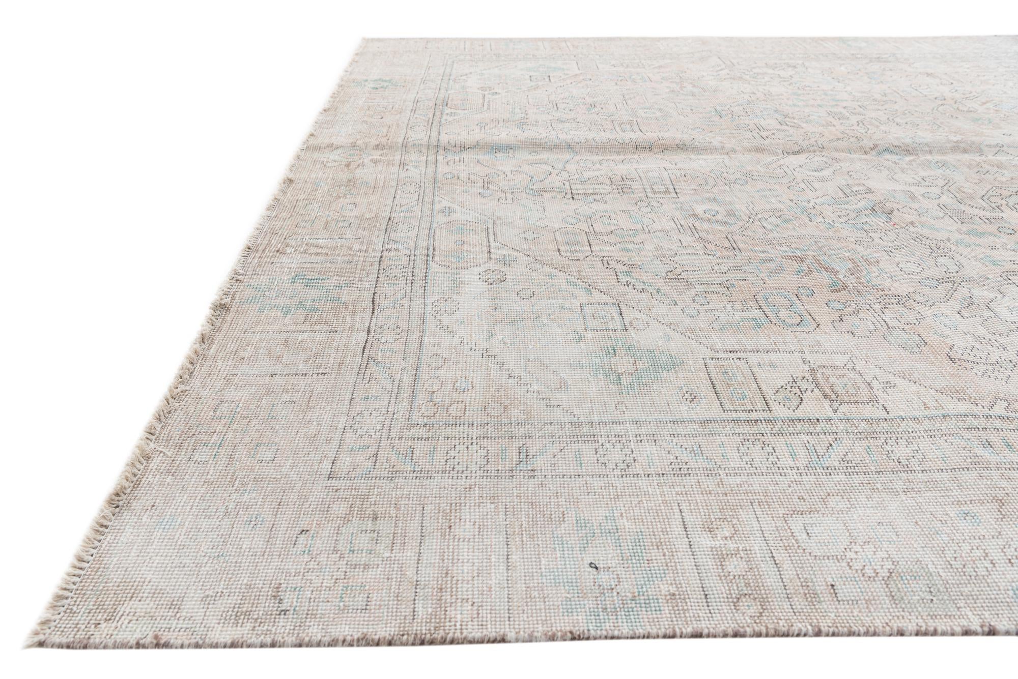 7' 3 x 10' 6 Hand Knotted Ultra Vintage Persian Wool Rug