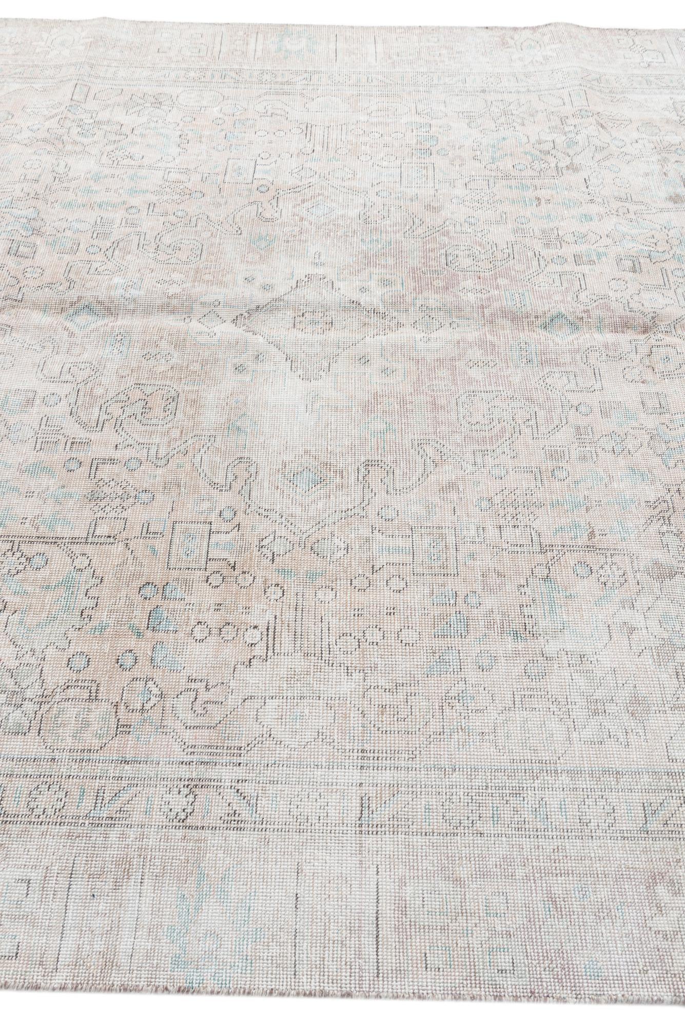 7' 3 x 10' 6 Hand Knotted Ultra Vintage Persian Wool Rug