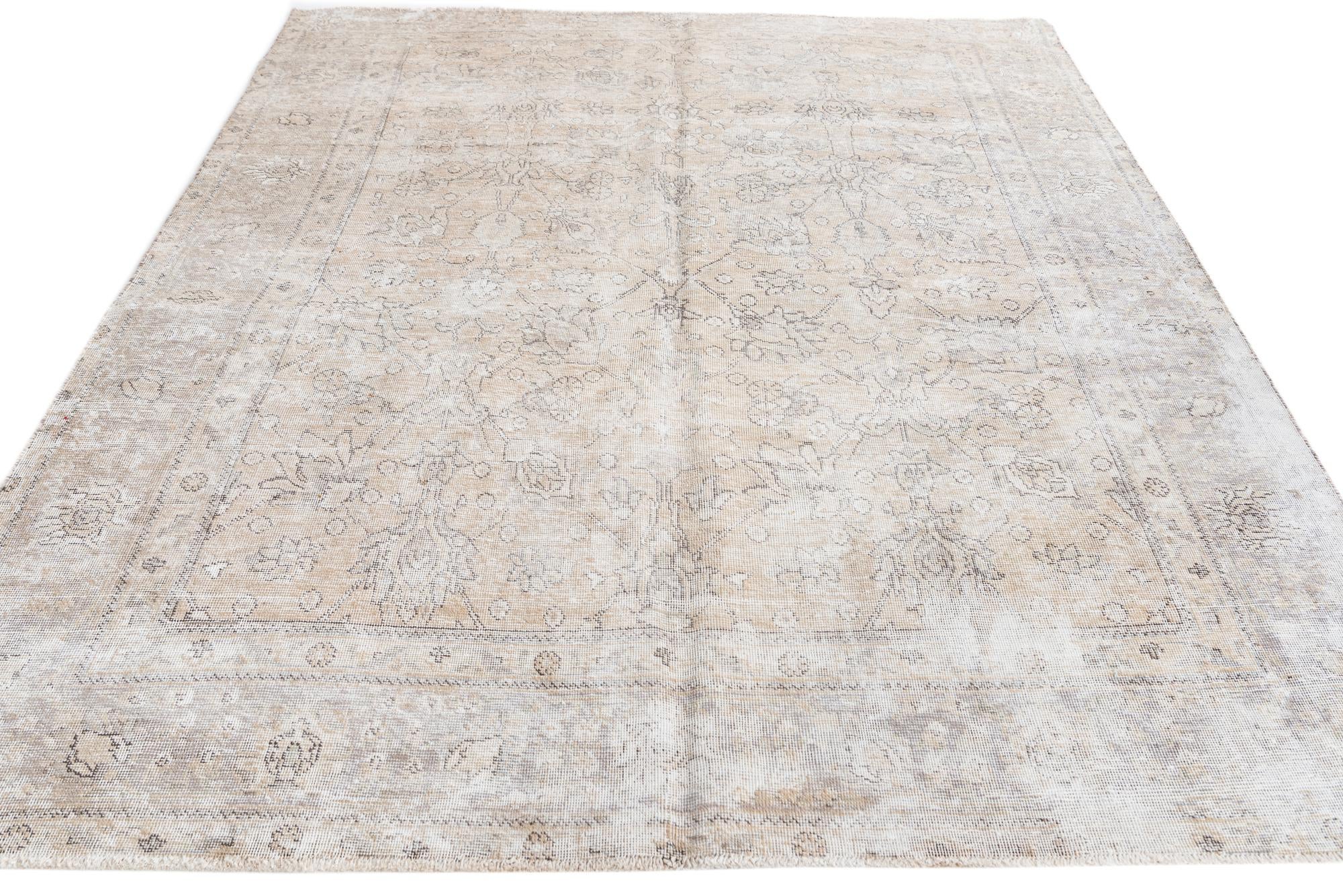 6' 8 x 8' 9 Hand Knotted Ultra Vintage Persian Wool Rug