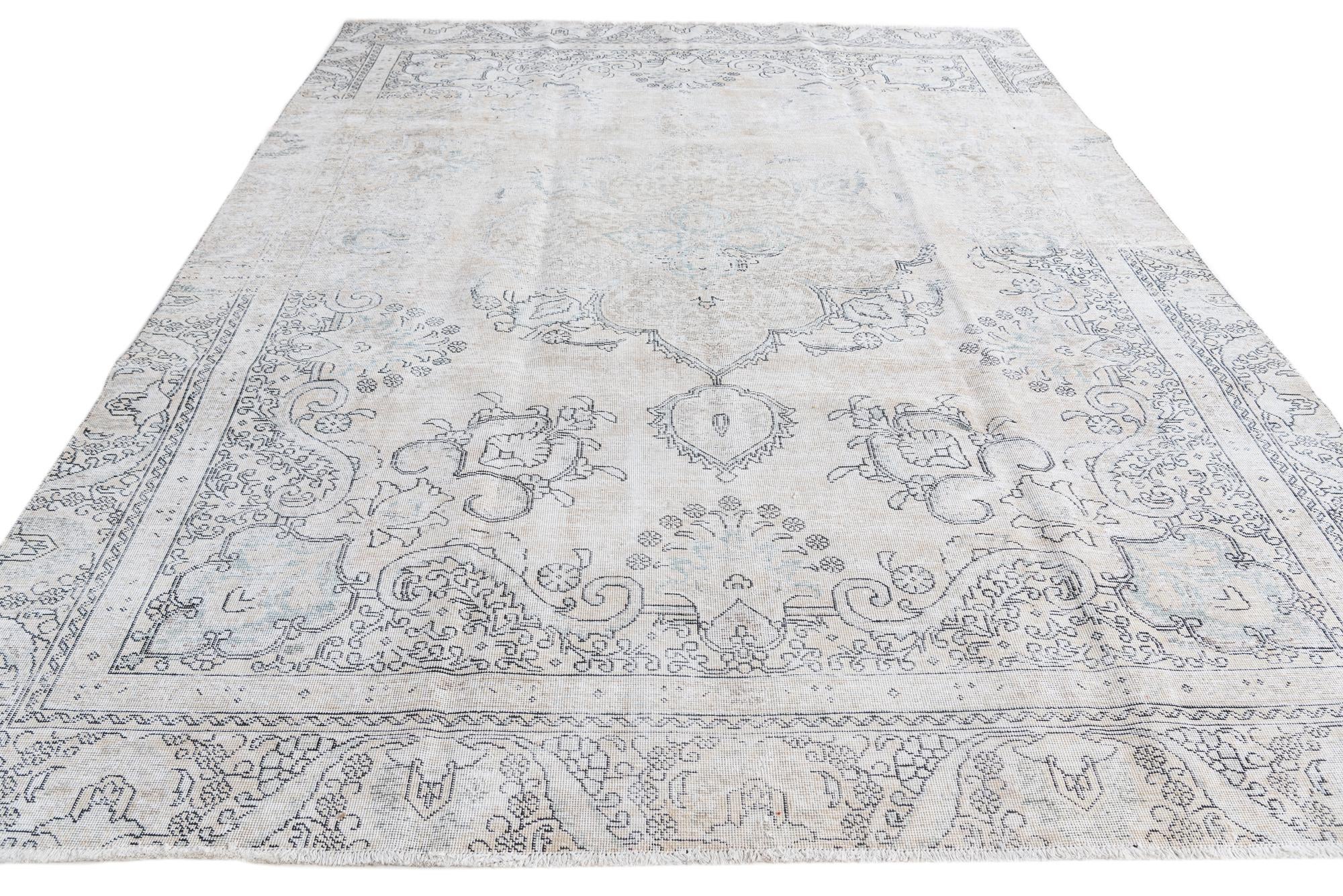8' 7 x 11' 8 Hand Knotted Ultra Vintage Persian Wool Rug
