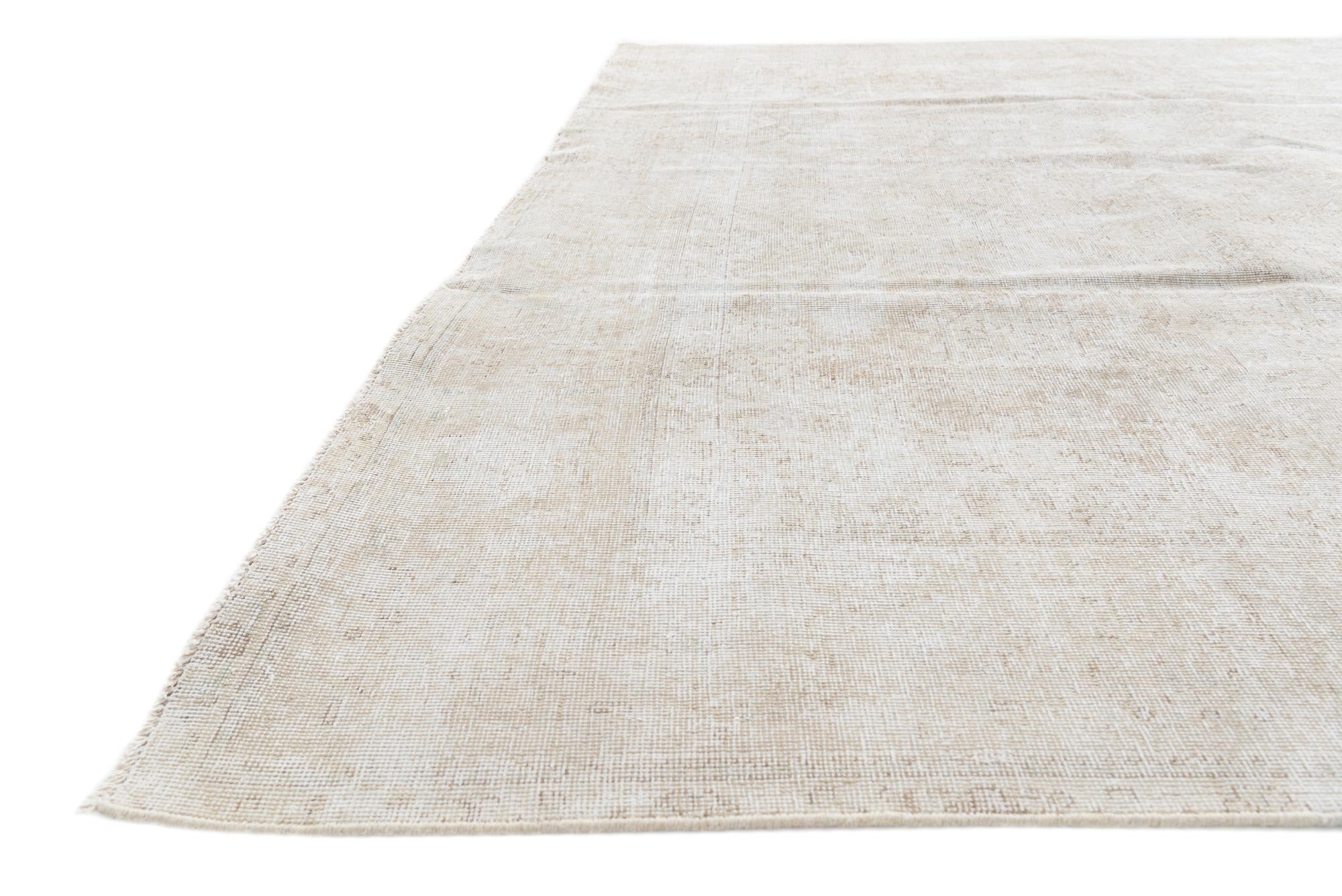9' 4 x 12' 5 Hand Knotted Ultra Vintage Persian Wool Rug