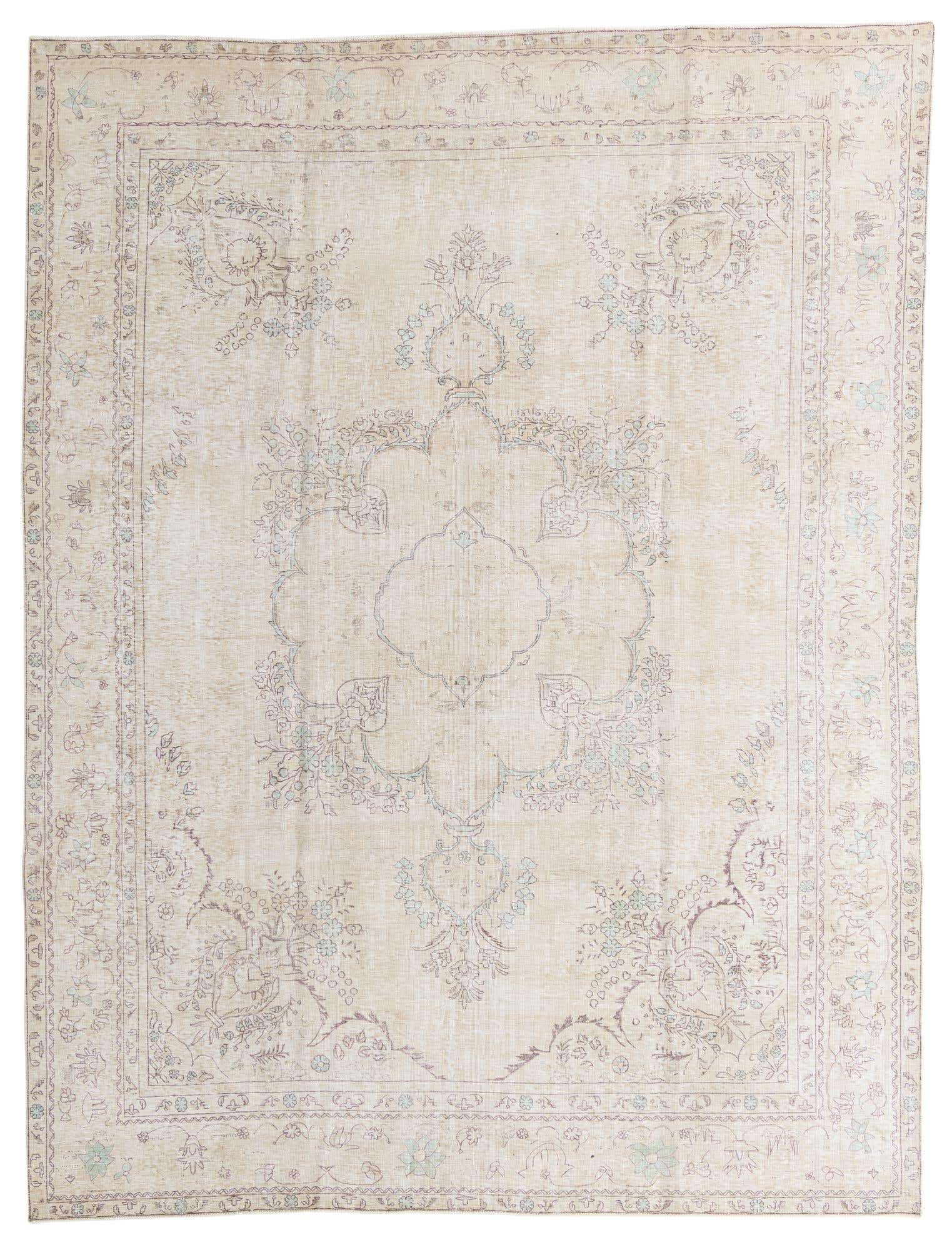 9' 3 x 12' 1 Hand Knotted Ultra Vintage Persian Wool Rug