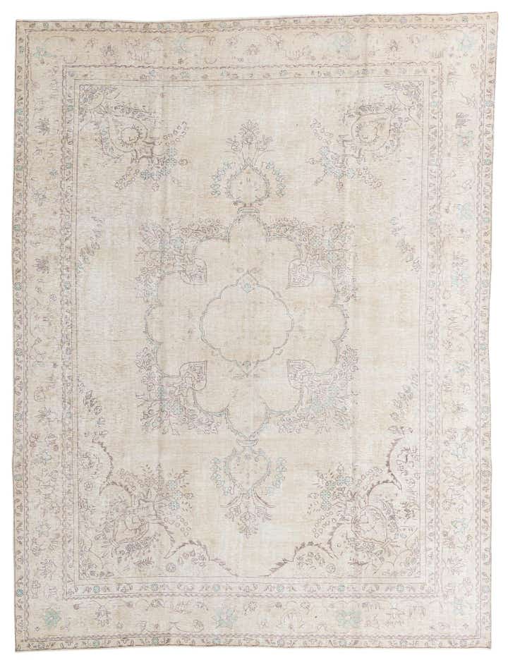 9' 3 x 12' 1 Hand Knotted Ultra Vintage Persian Wool Rug