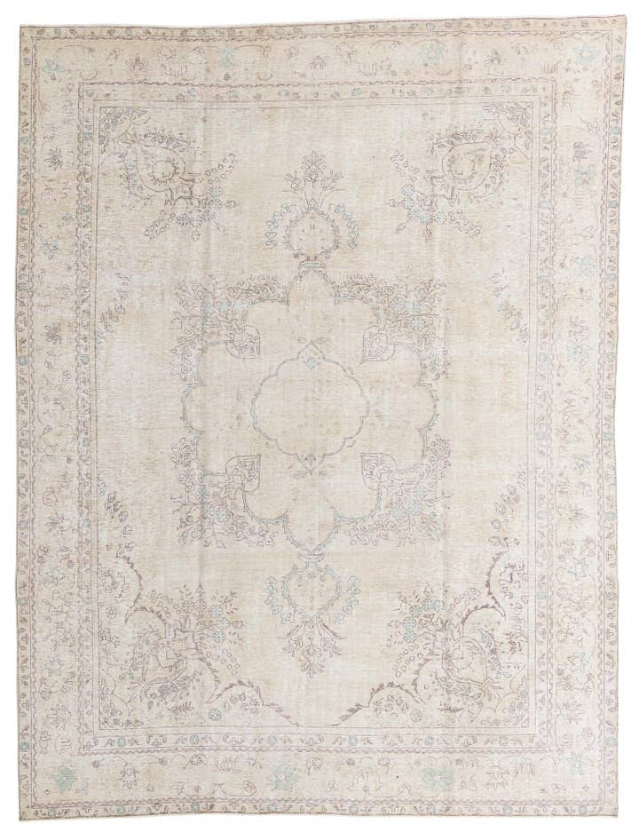 Detail image of 9' 3 x 12' 1 Hand Knotted Ultra Vintage Persian Wool Rug