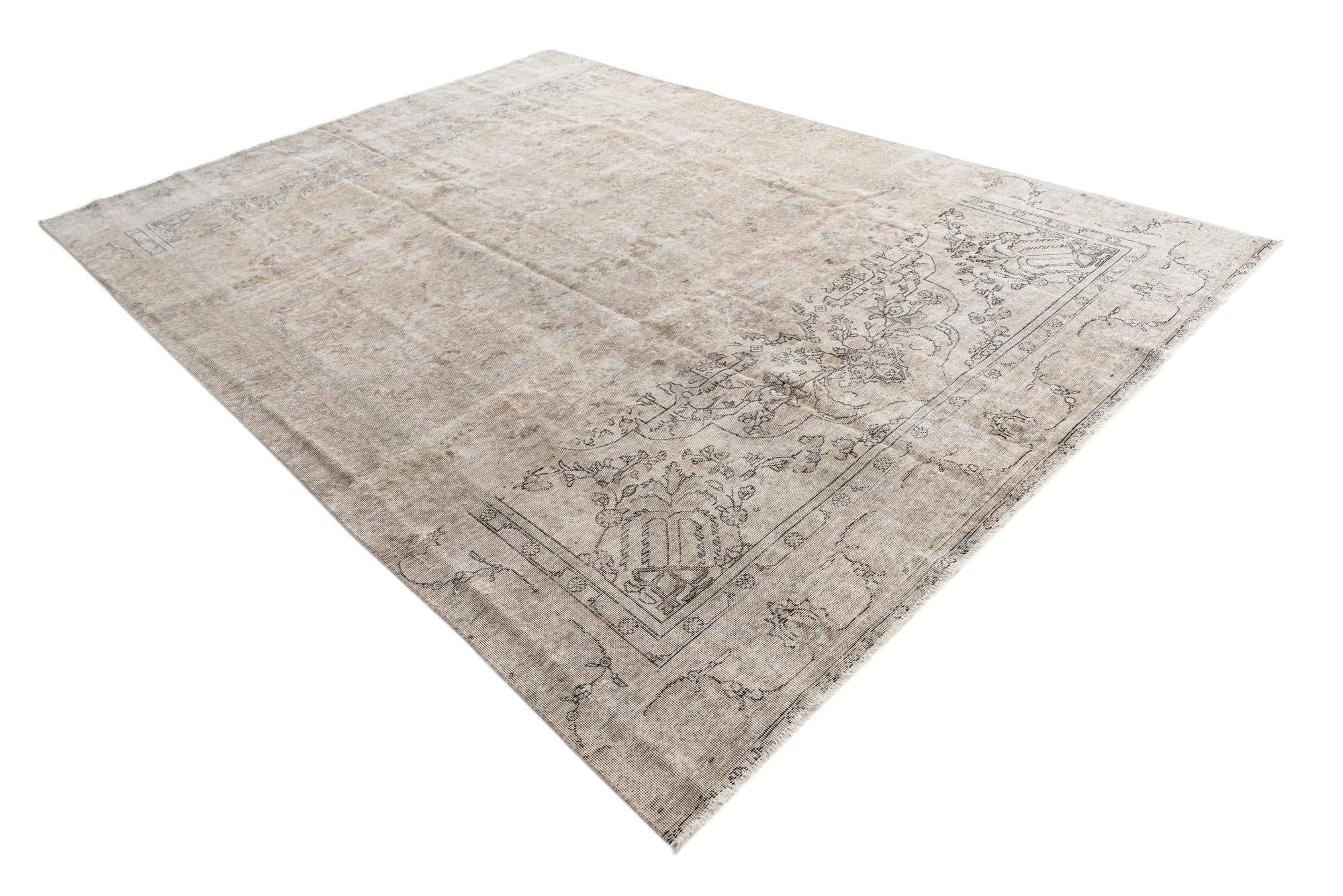 9' x 12' 9 Hand Knotted Ultra Vintage Persian Wool Rug