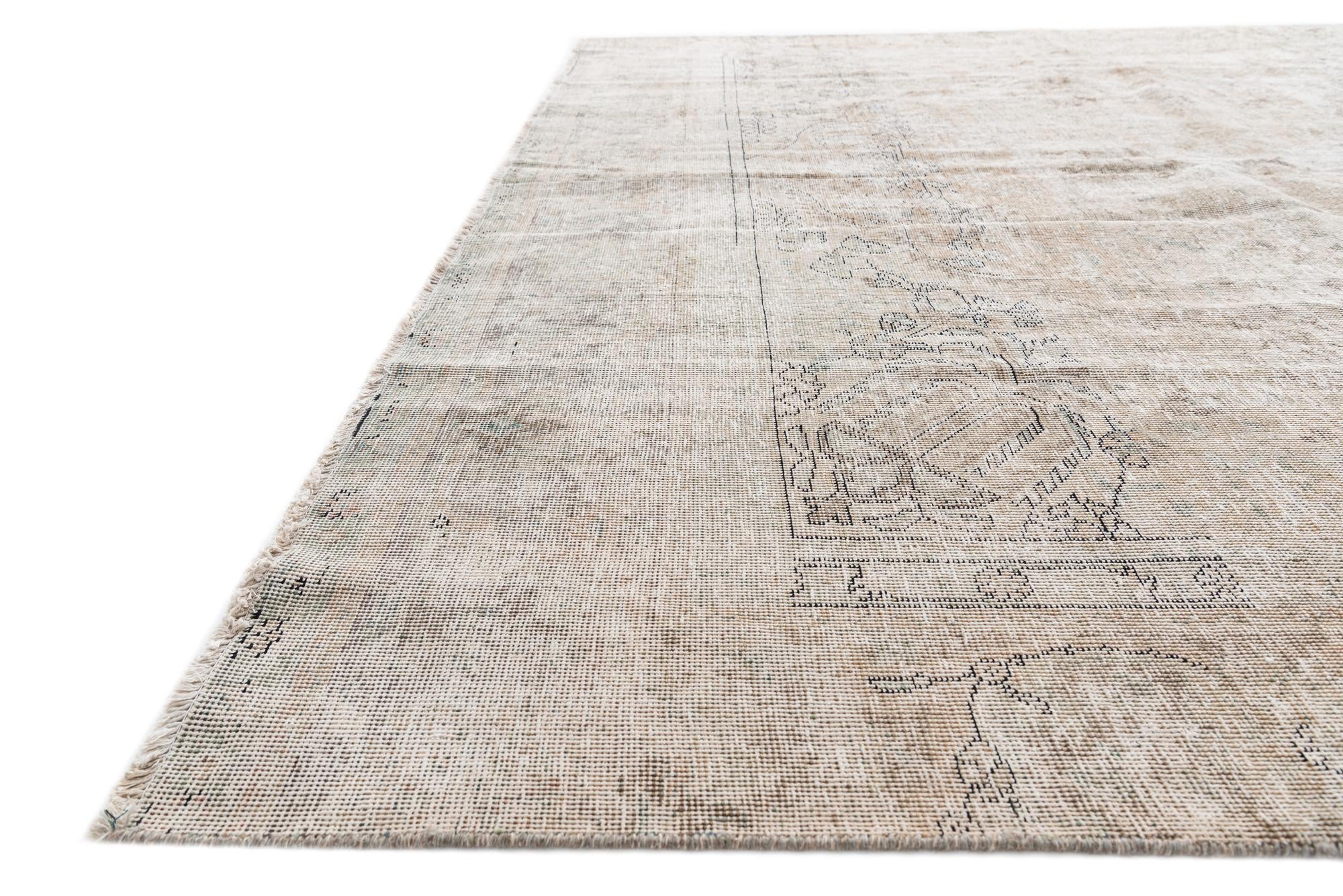 9' x 12' 9 Hand Knotted Ultra Vintage Persian Wool Rug