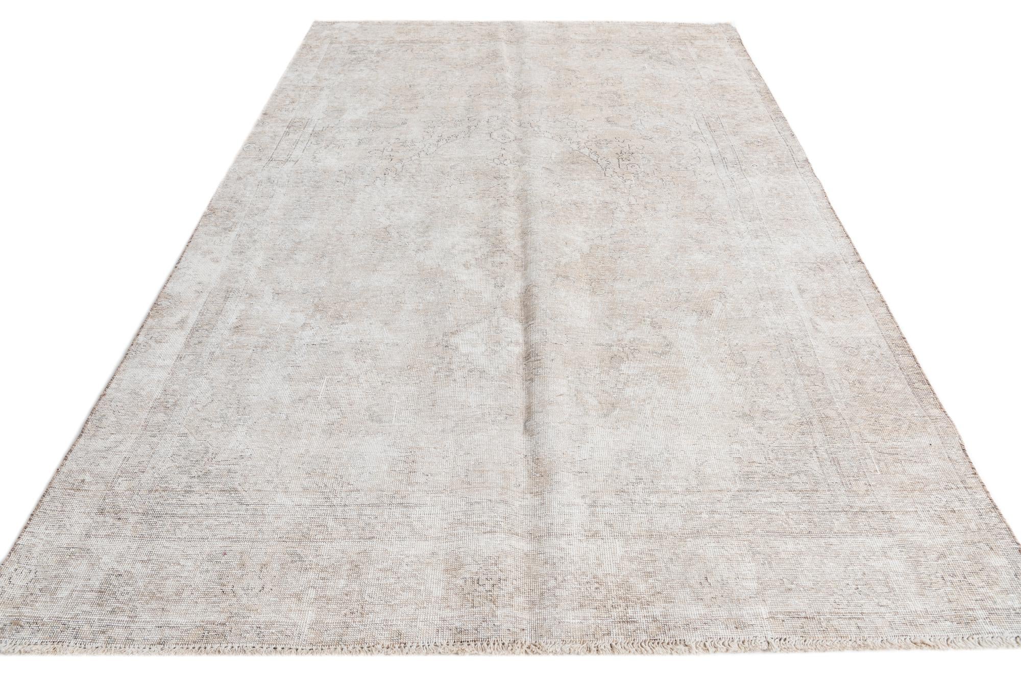 5' 9 x 9' 4 Hand Knotted Ultra Vintage Persian Wool Rug